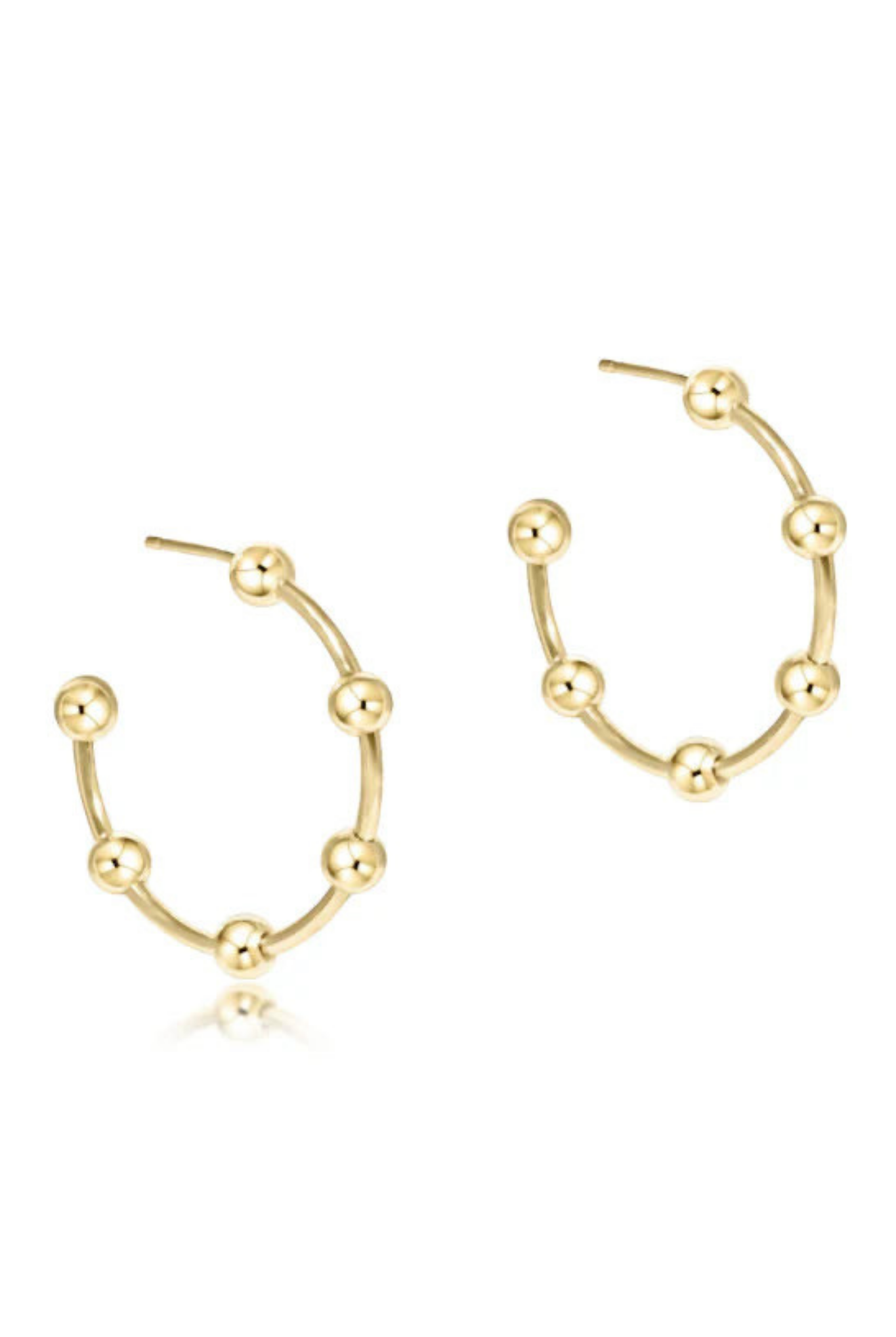 Enewton 1” Beaded Simplicity Gold Post Hoop - Be You Boutique