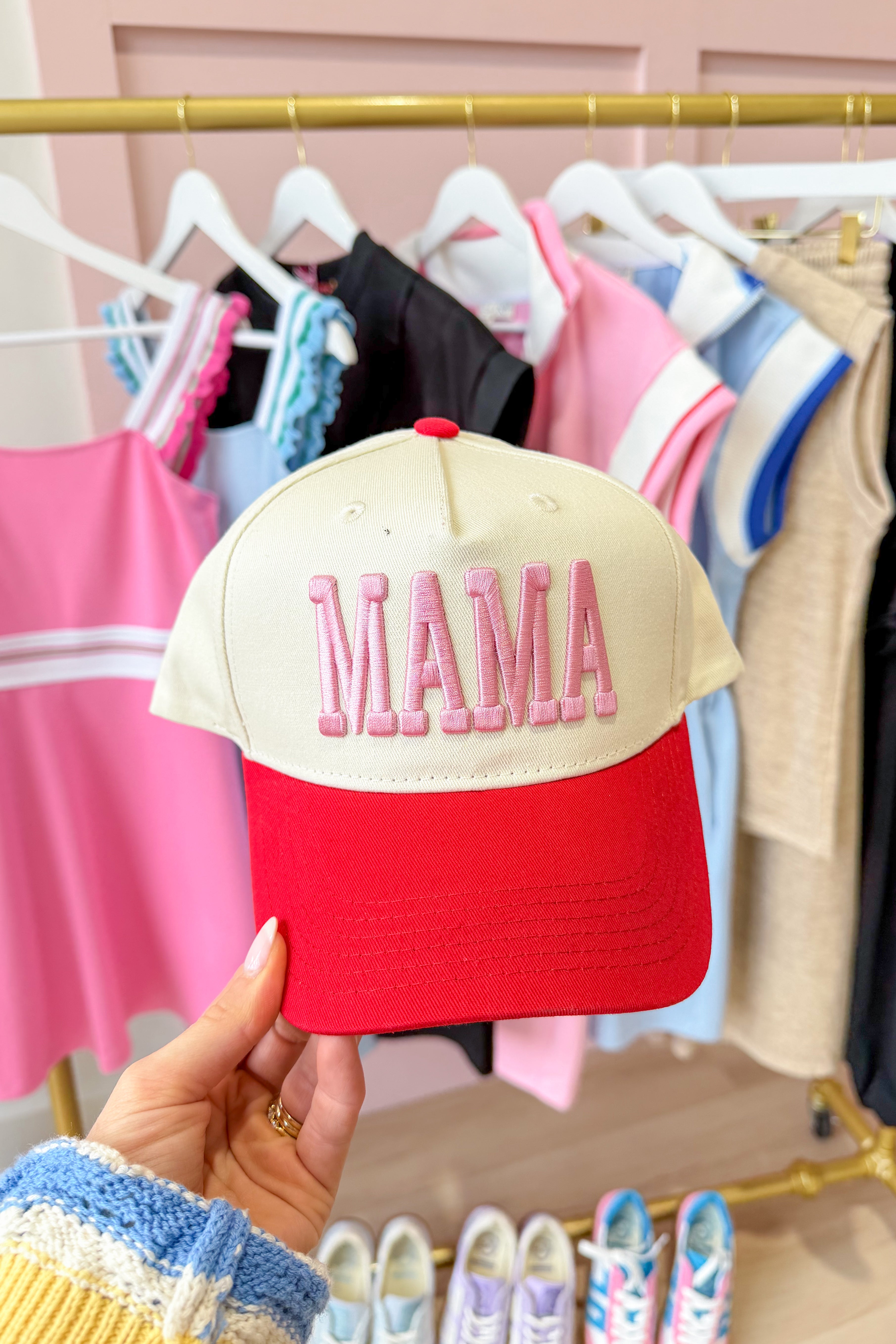 ETTA & EAST Mama Puff Trucker Hat featuring a stylish, adjustable design with a puffed front for a trendy hair accessory.