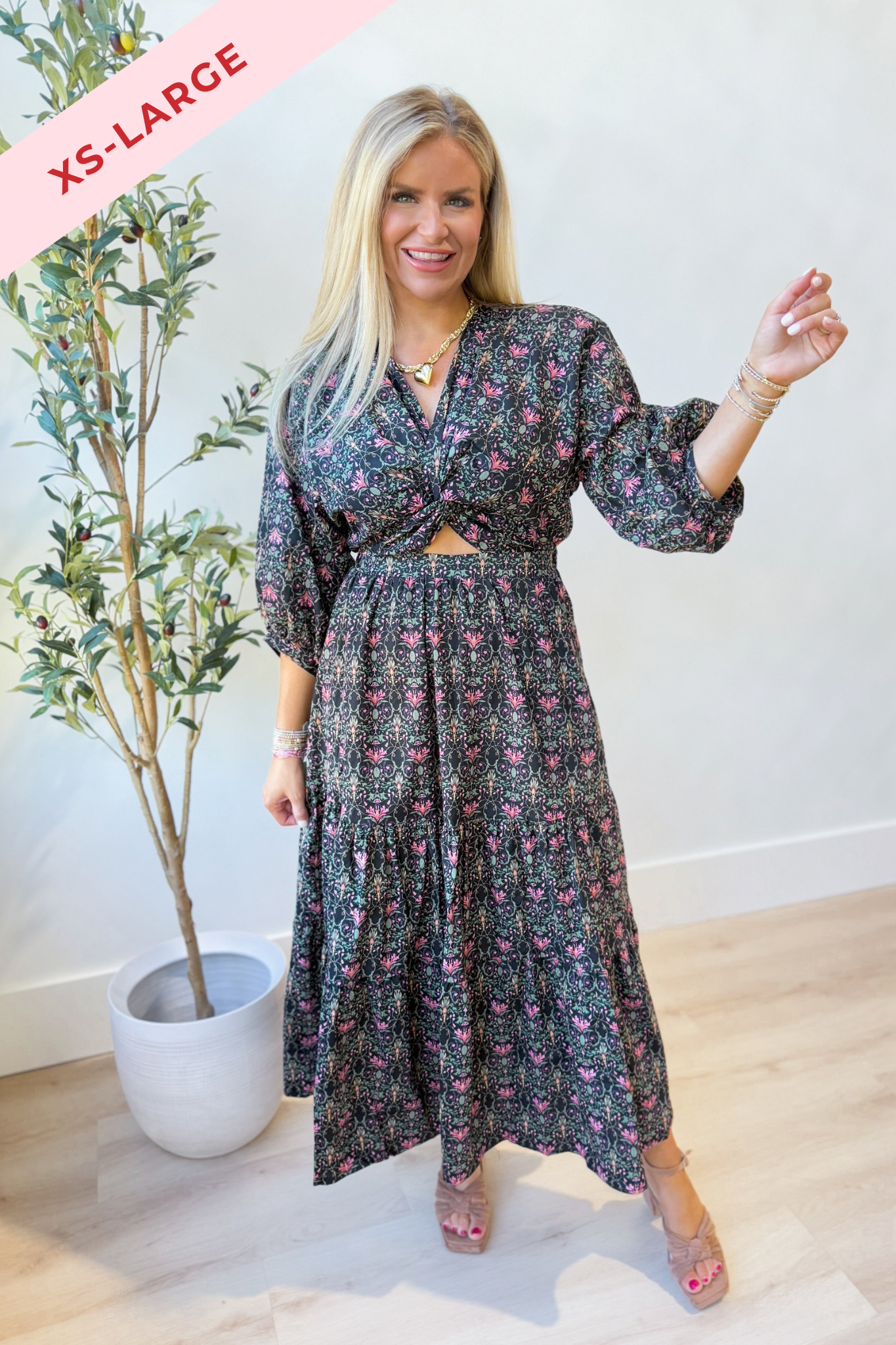 Indigo Garden Maxi Dress - Be You Boutique