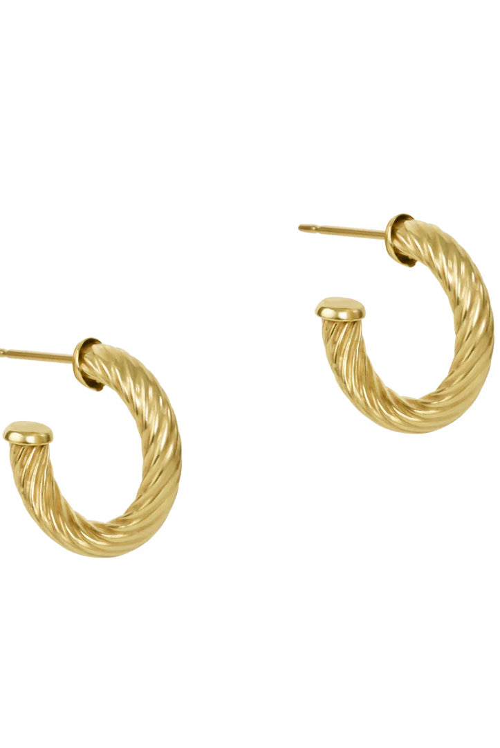 Enewton .5” Textured Twisted Gold Post Hoop - Be You Boutique