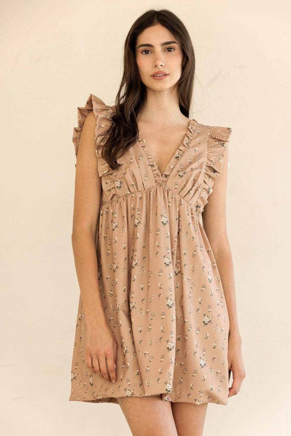 Scarlett Floral Ruffle Trim Dress - Be You Boutique