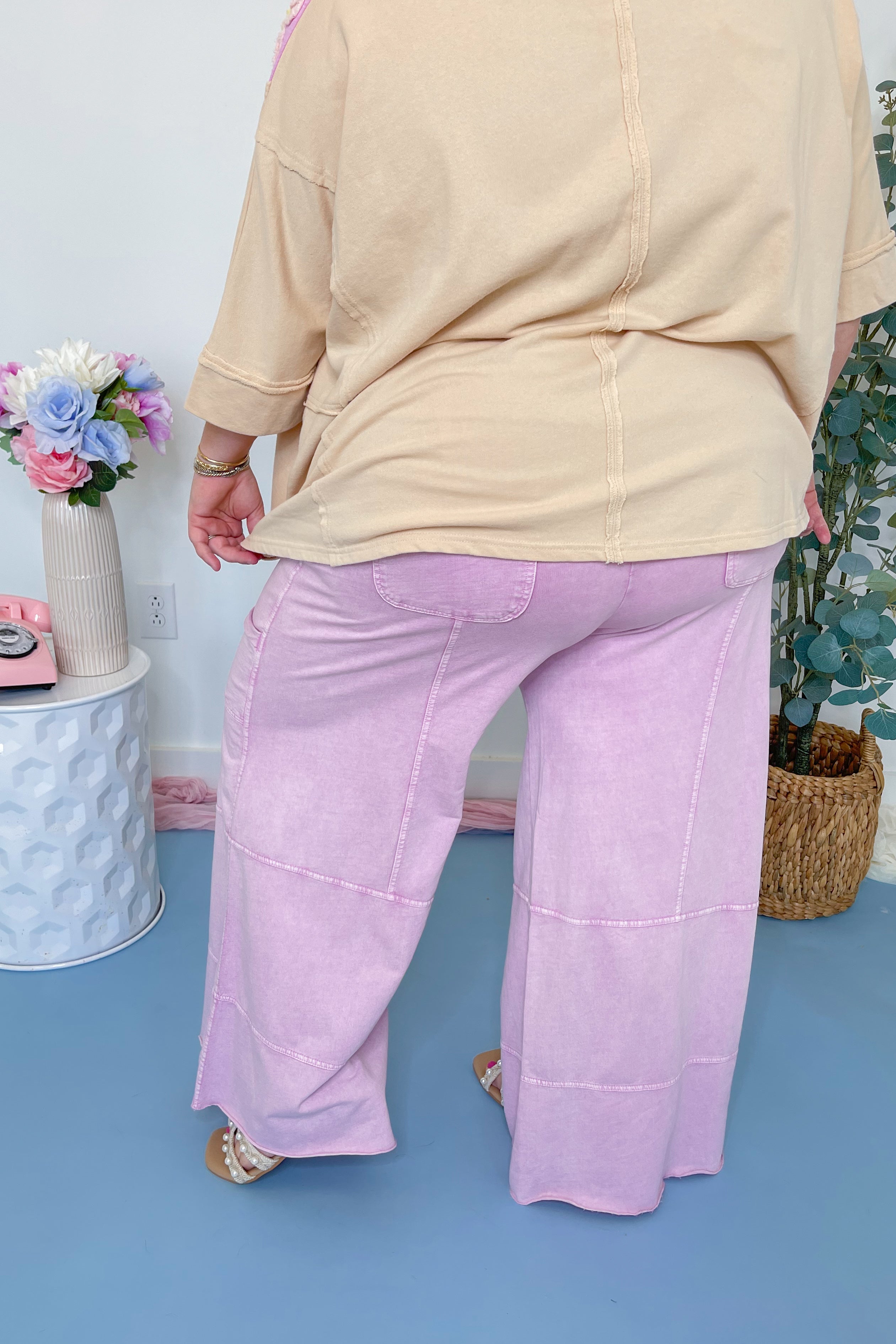 Carrender Mineral Washed Denim Terry Knit Cargo Pants - Be You Boutique