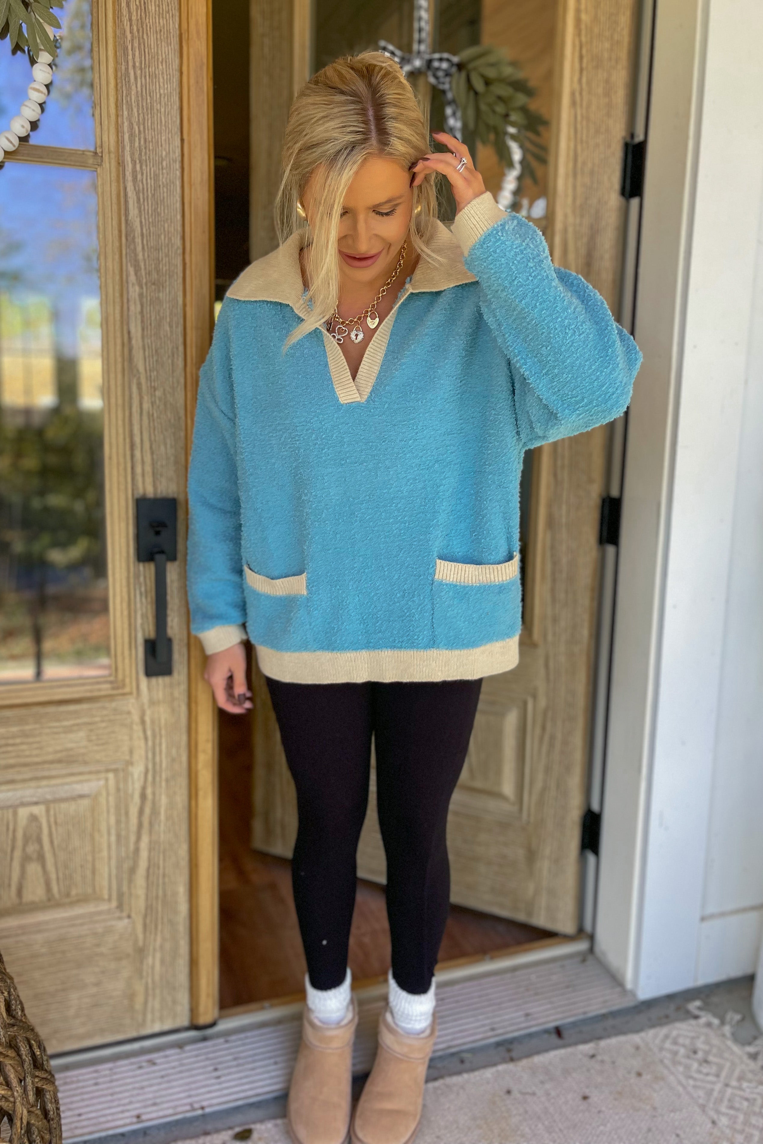 Tandy Long Sleeve Collar Neck Relaxed Fit Top - Be You Boutique