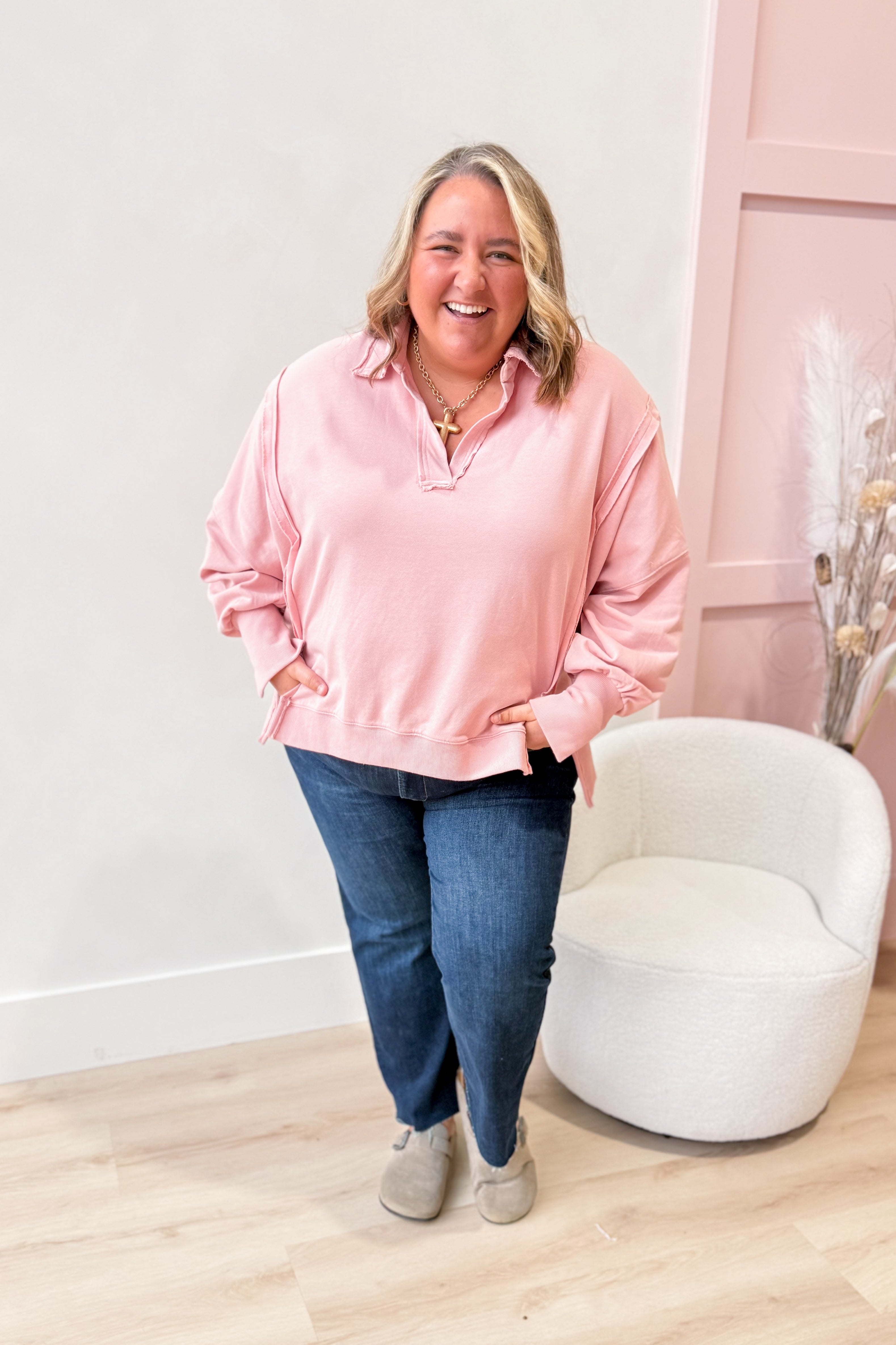 Stephanie Mineral Washed Oversized Sweatshirt - Be You Boutique