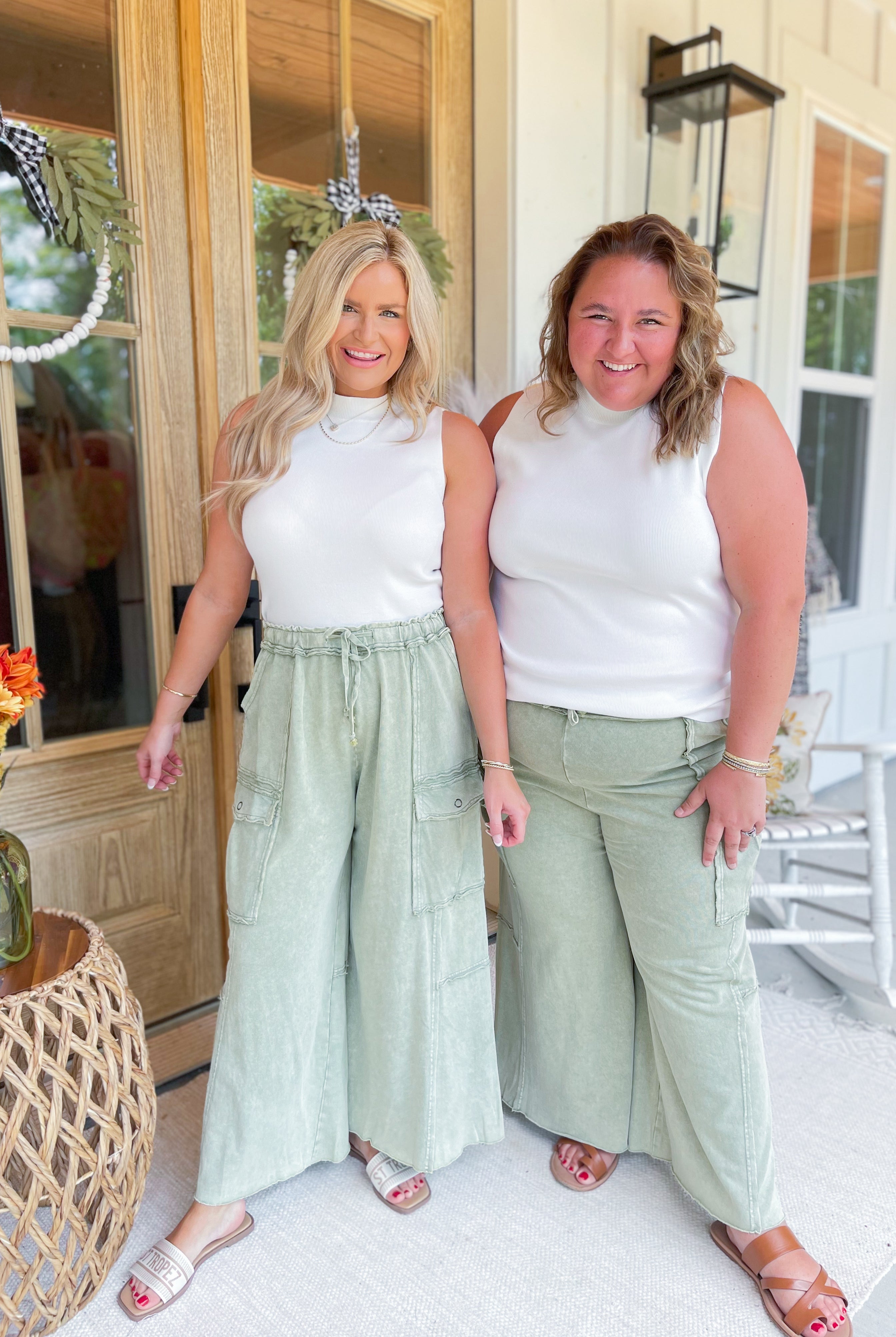 Mateo Mineral Washed Wide Leg Cargo Pants - Be You Boutique