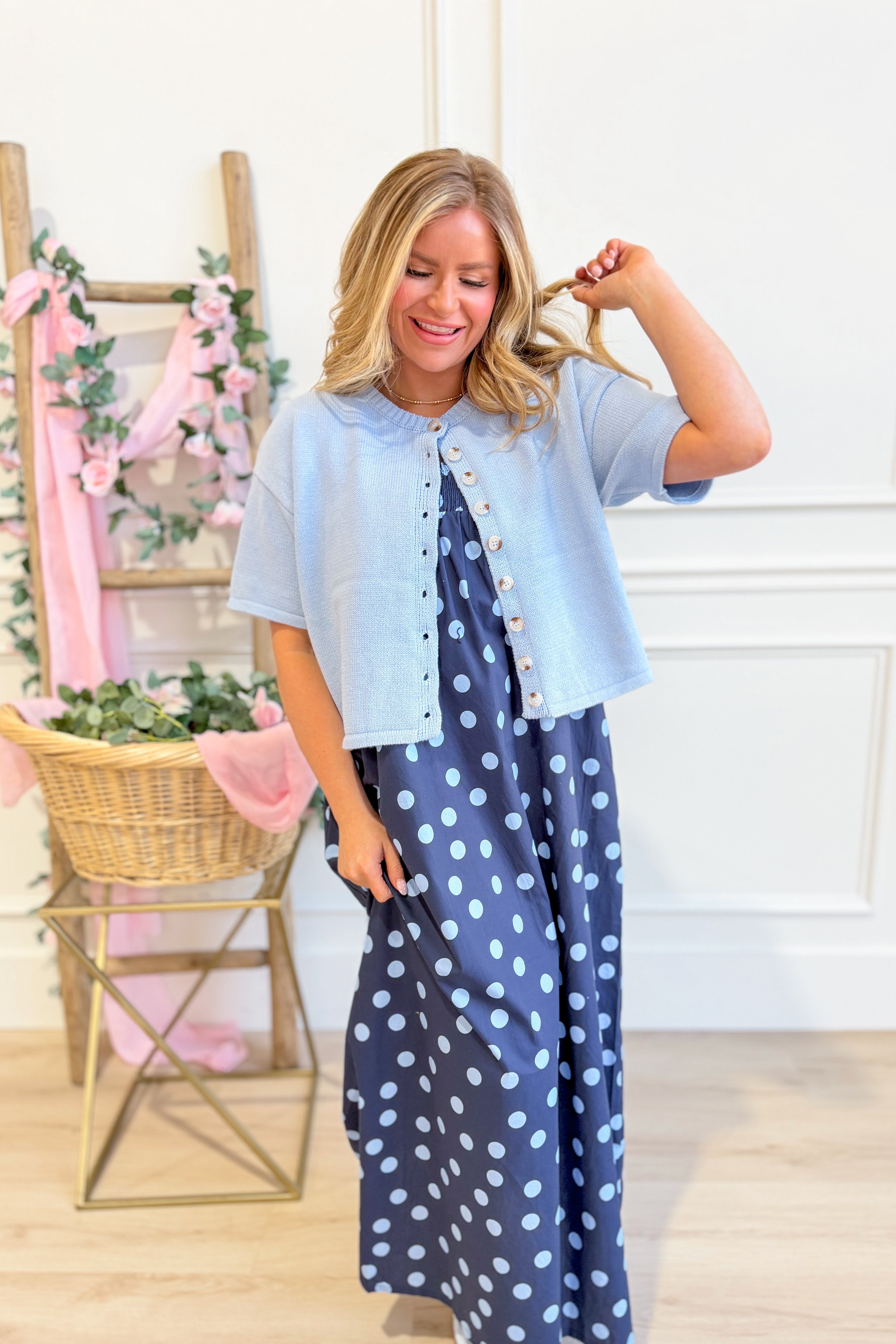 Lanie Sweater Button Down Top - Be You Boutique