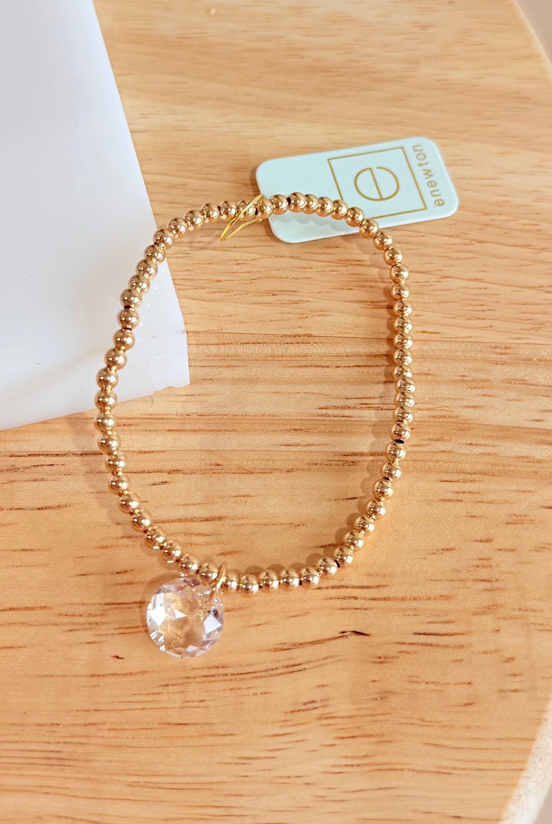 Enewton 3mm classic birthstone bracelet featuring colorful gemstone beads on a silver chain, elegant jewelry accessory.