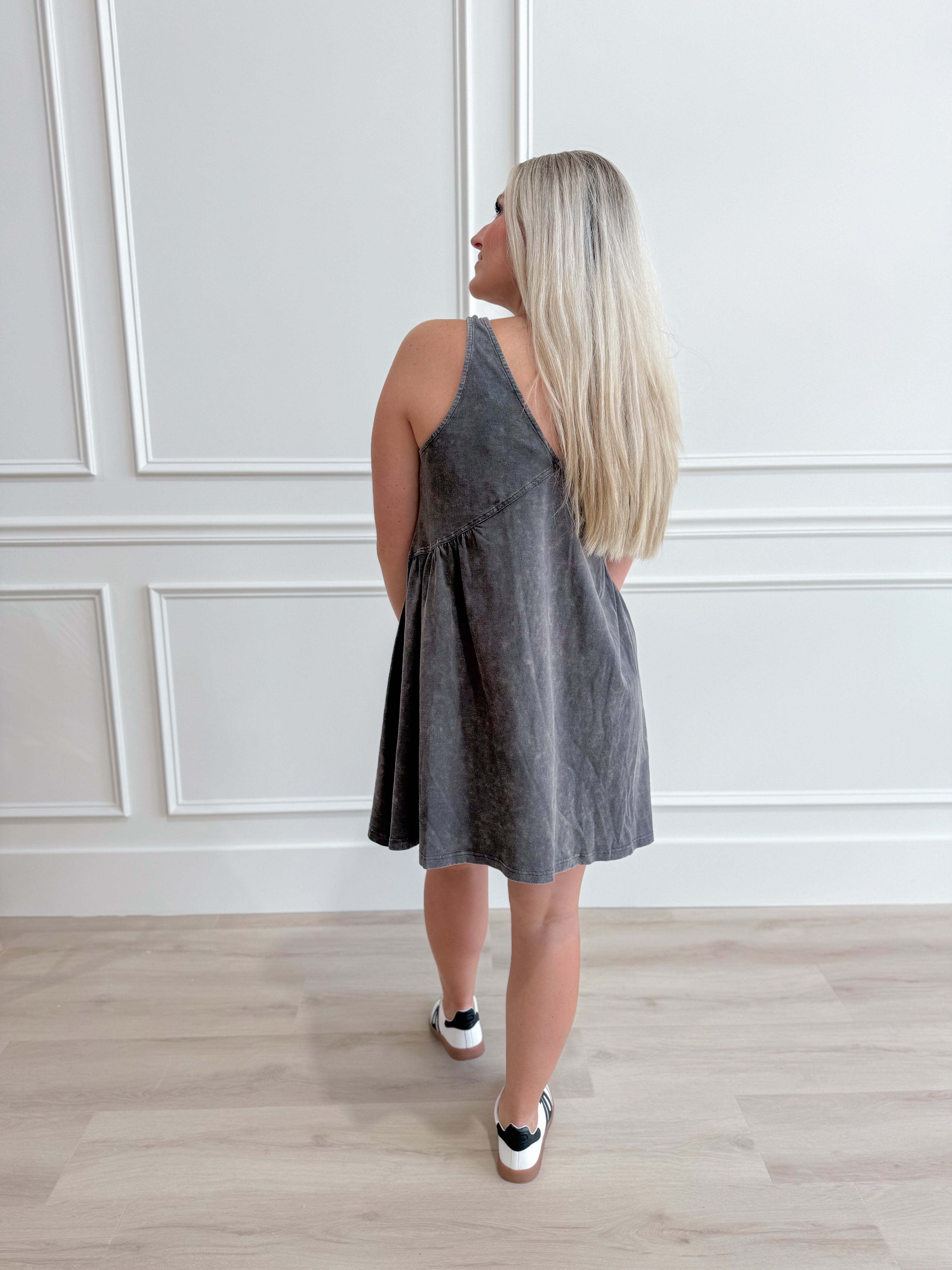 Lexy Washed Sleeveless Dress - Be You Boutique