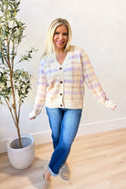 Casi Plaid Sweater Cardigan - Be You Boutique