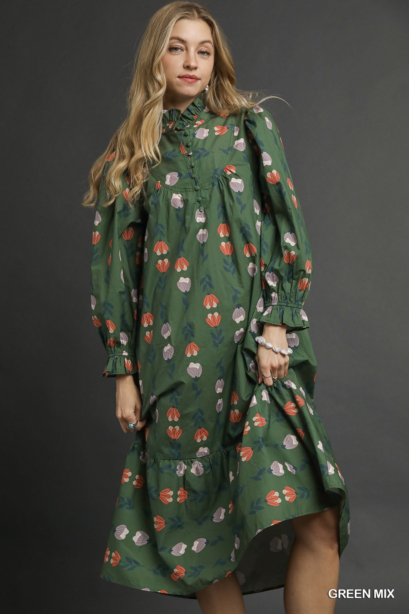 Lori Ruffle Trim Midi Dress - Be You Boutique