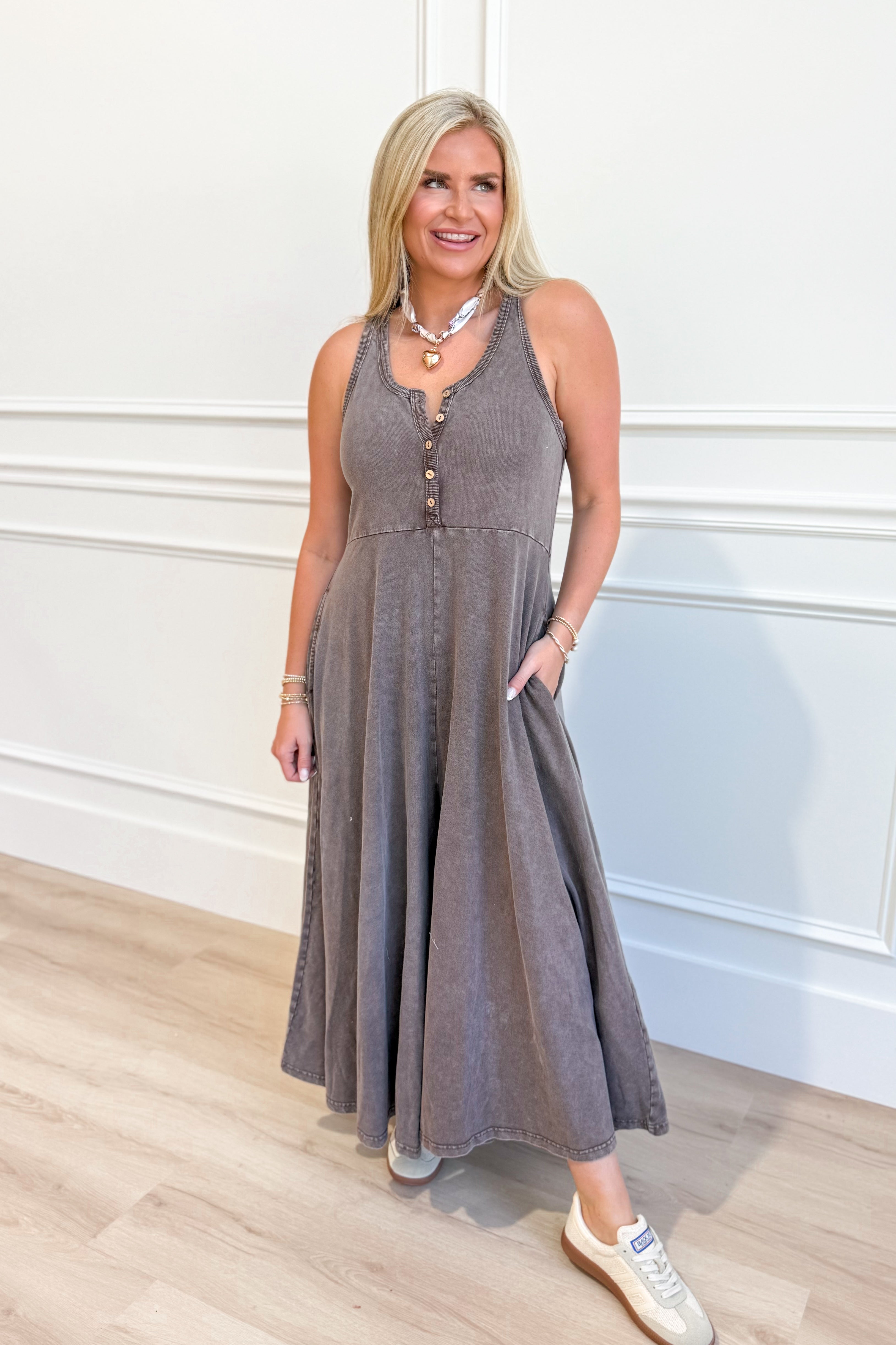 Sophia Mineral Washed Wide Leg Jumpsuit - Be You Boutique