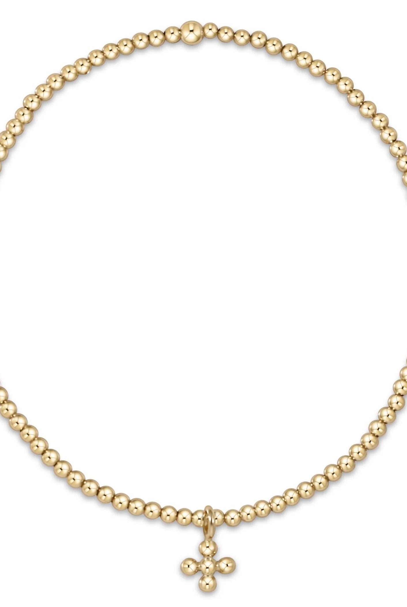 Enewton 2mm Classic Gold Beaded Cross Bracelet - Be You Boutique