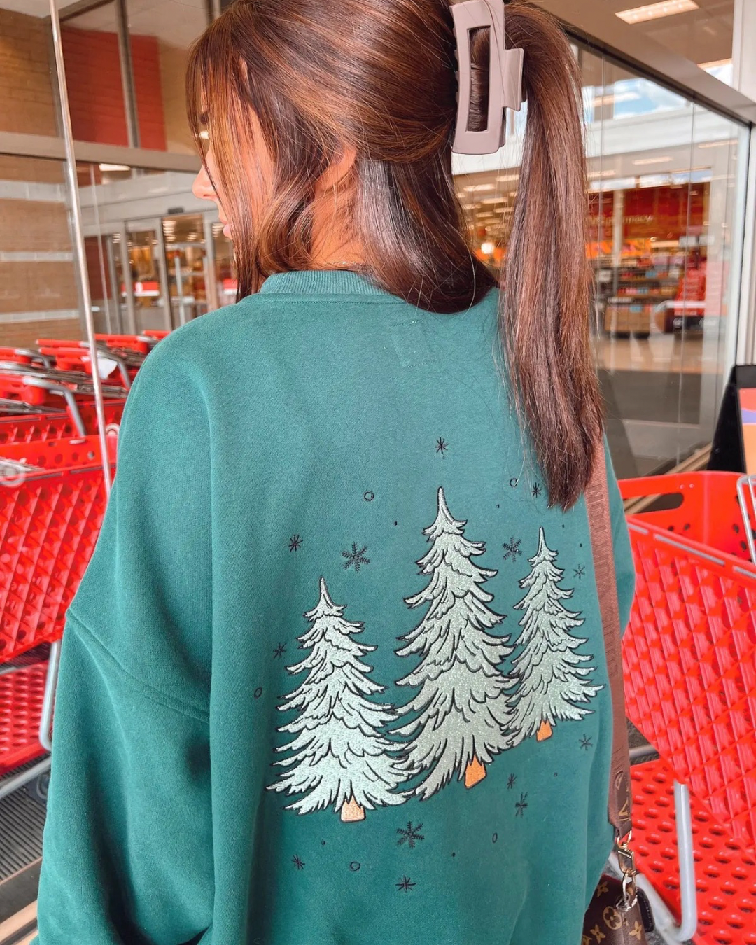 Pre-Order Christmas Tree Embroidered Crewneck Sweatshirt *waiting* - Be You Boutique