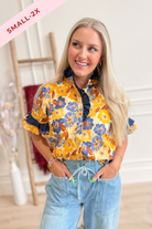 Kennedy Floral Print Ruffle Trim Top - Be You Boutique