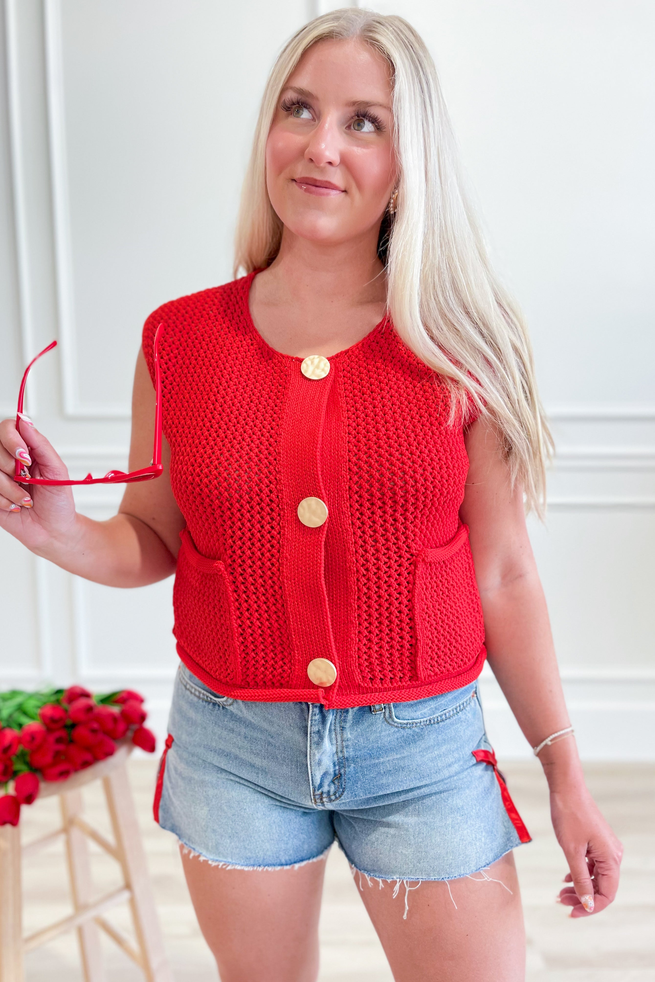 Alice Chunky Knit Sweater Vest Top - Be You Boutique