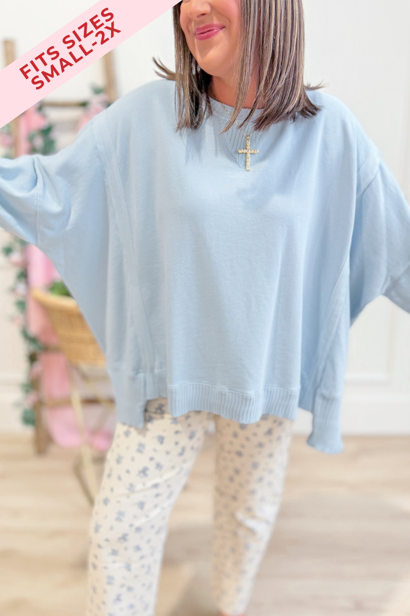 Kristen Long Sleeve Mineral Washed Pullover - Be You Boutique