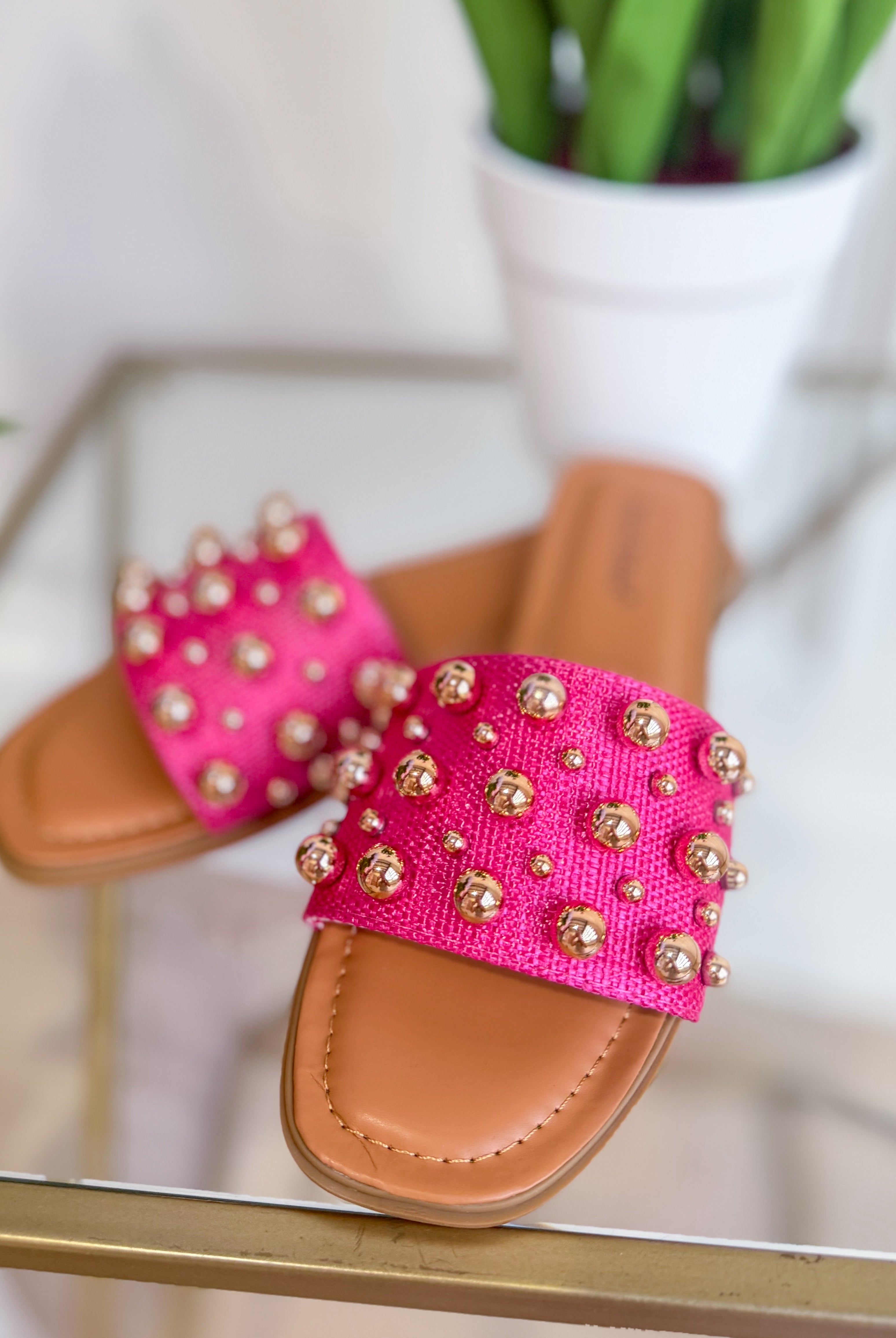 Pierre Dumas Empress Fuschia crossover sandal with strappy design and block heel, styled on a neutral background.
