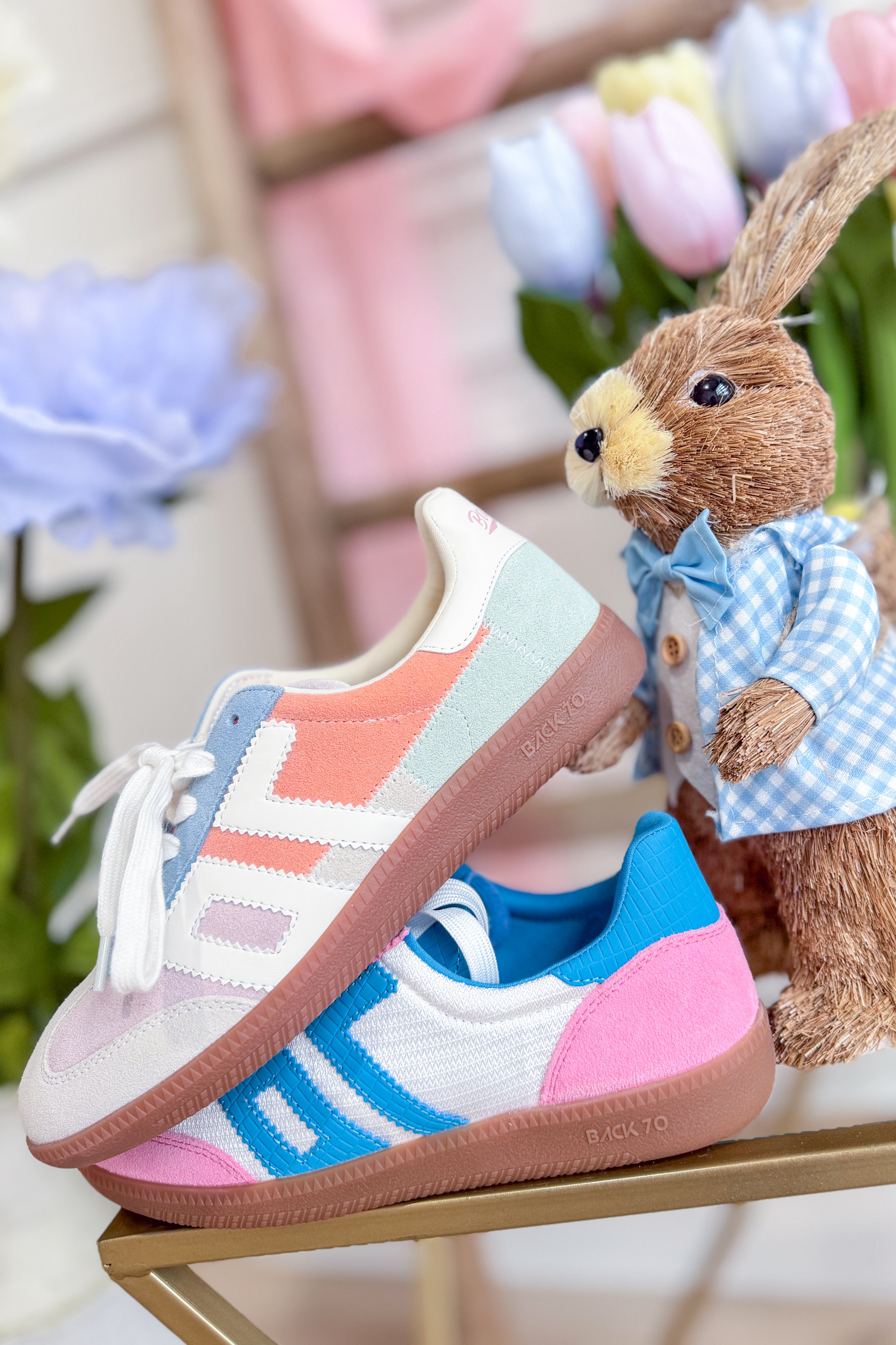 BACK70 Ghost Sneakers in Pink and Turquoise - Be You Boutique