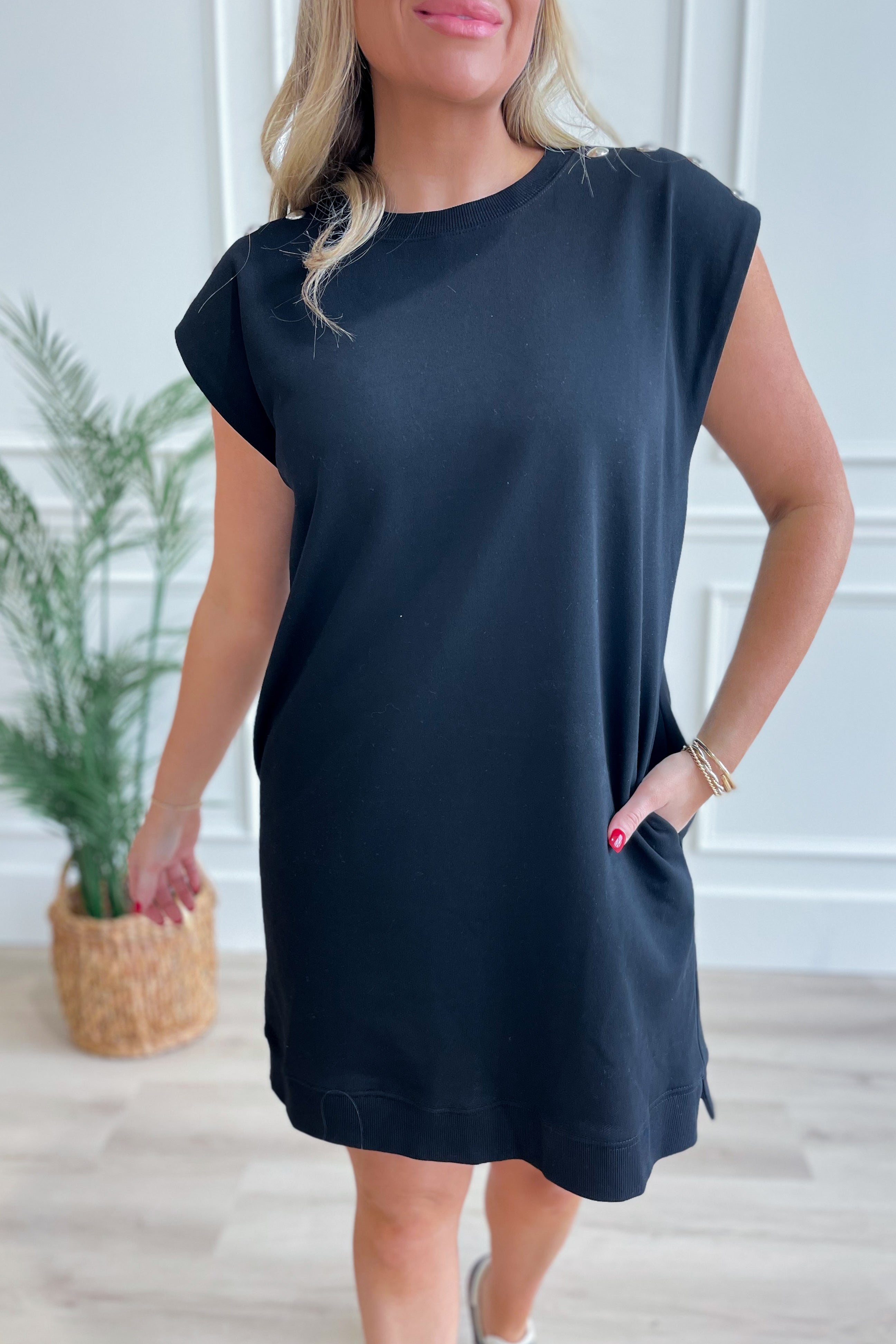 Vinnie Shoulder Studded Sleeveless Dress - Be You Boutique
