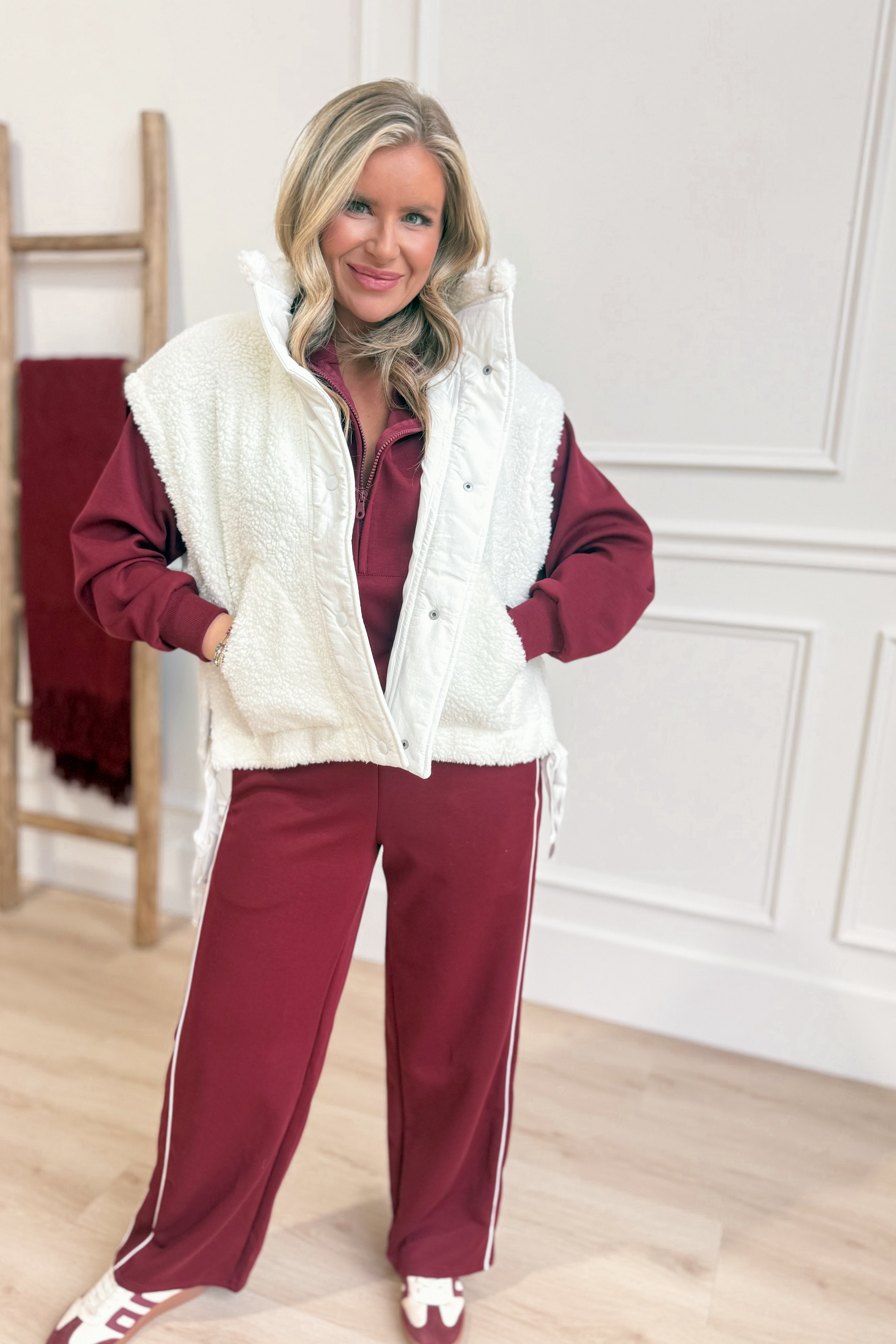 Livvy Half Zip Piping Detail Pant Set - Be You Boutique