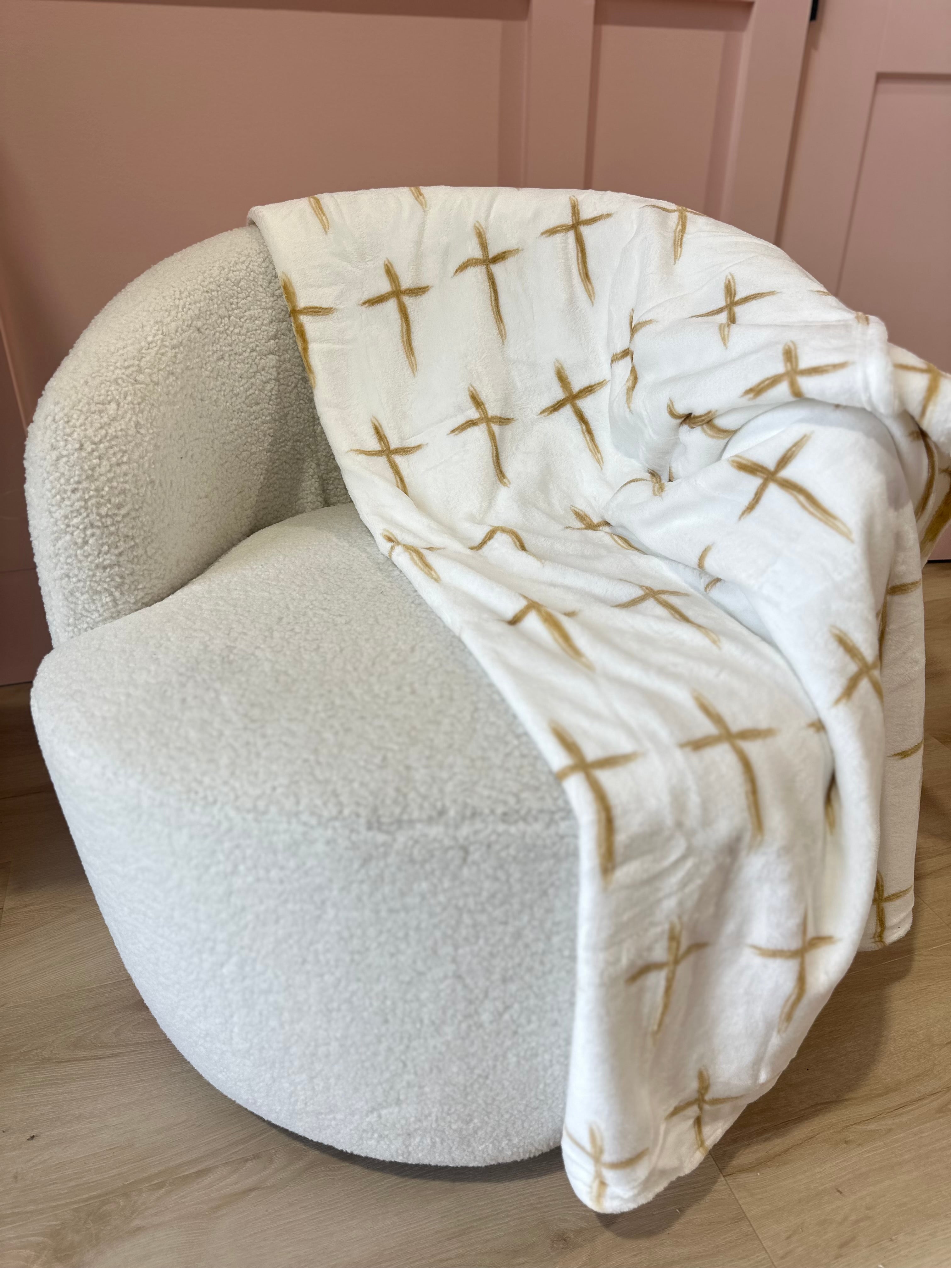 Signature Cross Throw Blanket - Be You Boutique