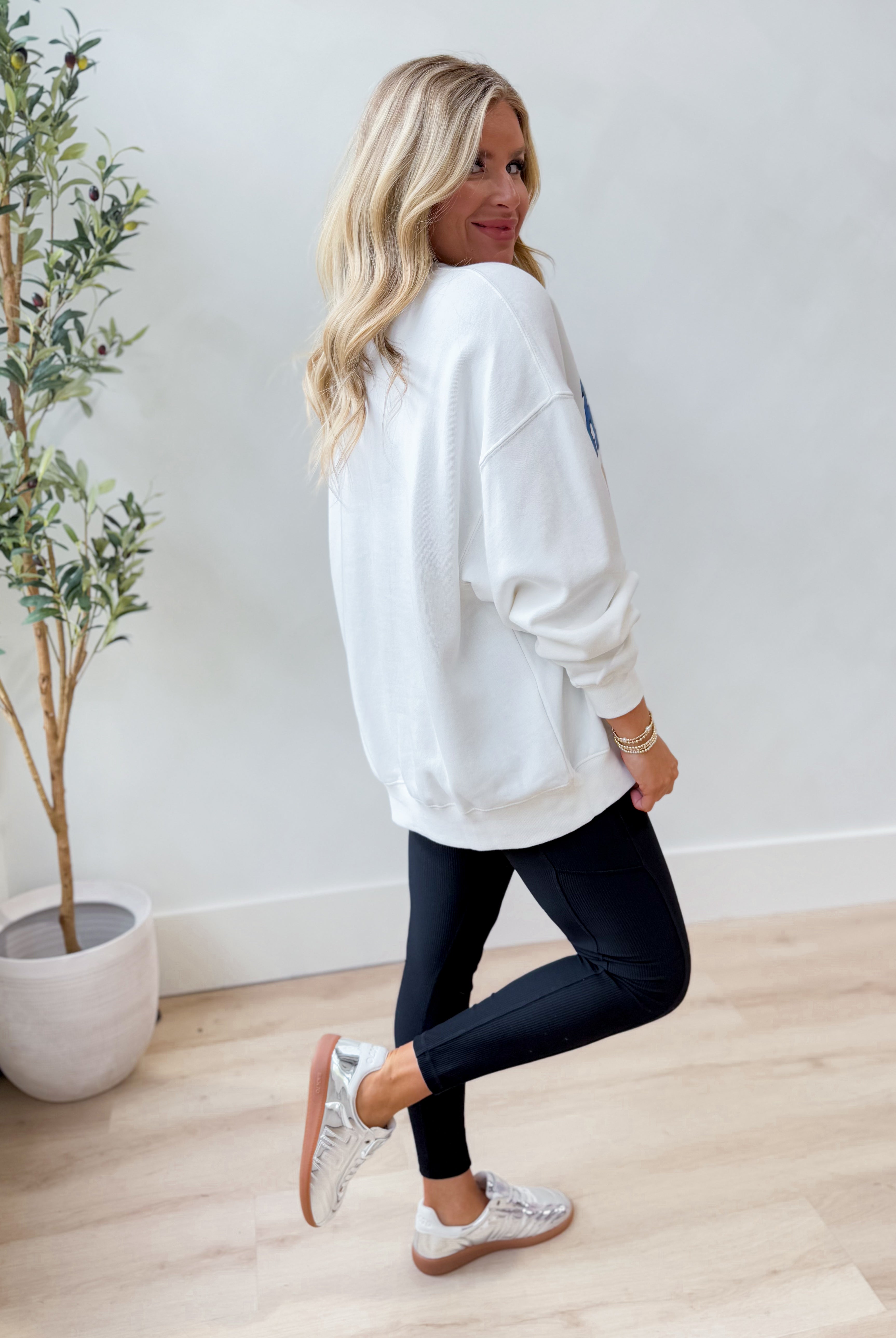 GameDay Social Kentucky Malone Basketball Fleece Embroidered Detail Crew Sweatshirt - Be You Boutique