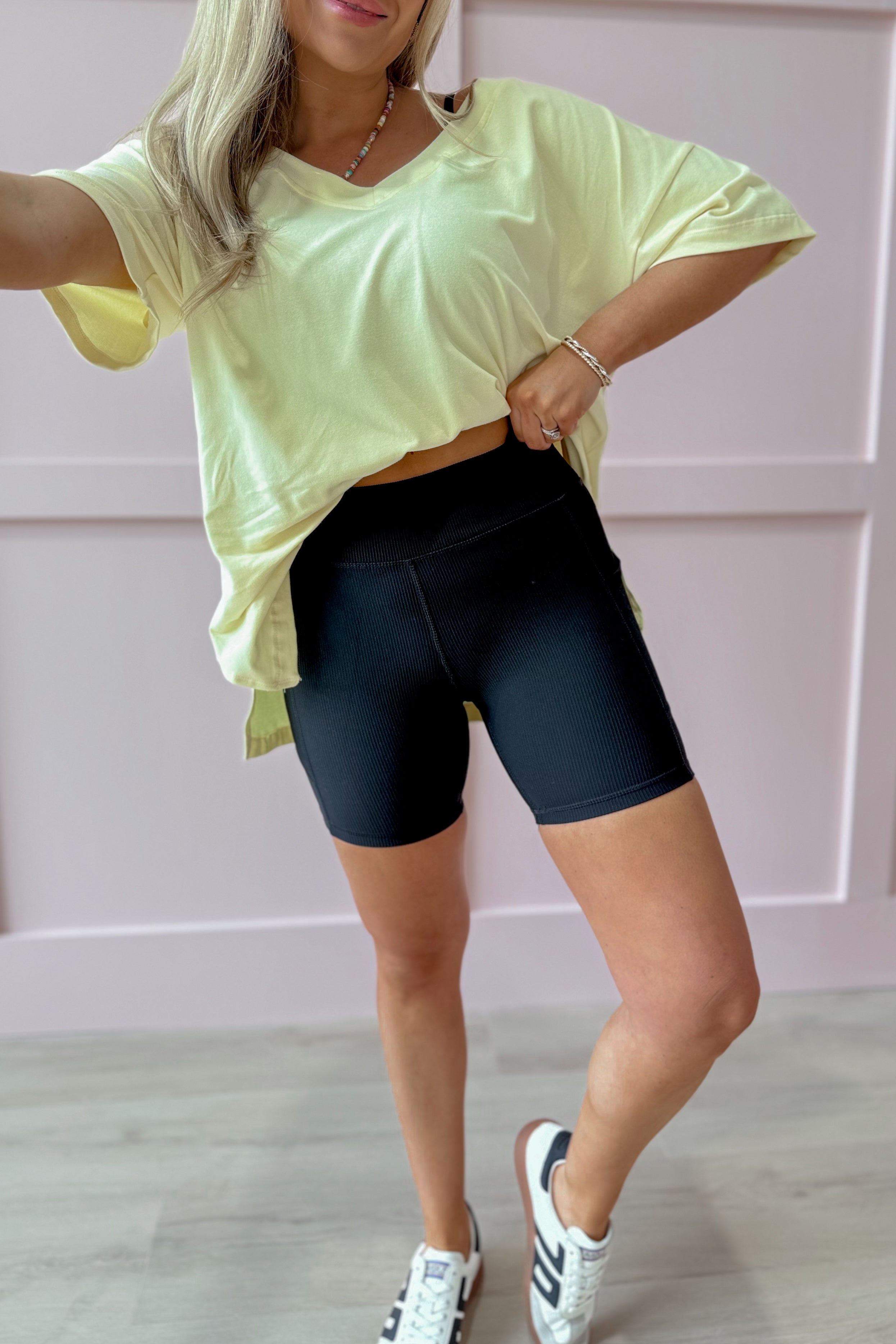 Dakota Ribbed Side Pocket Biker Short - Be You Boutique