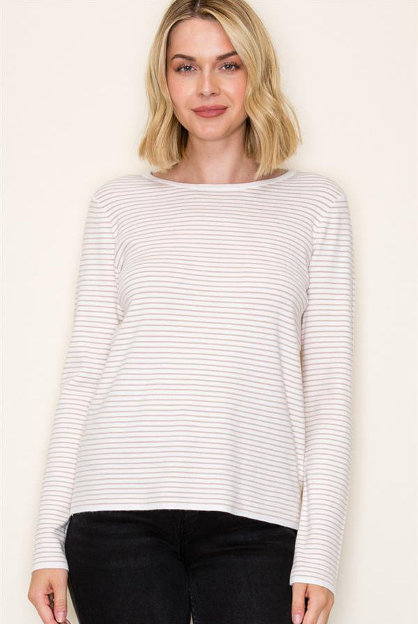 Francine Pinstripe Pullover Sweater - Be You Boutique