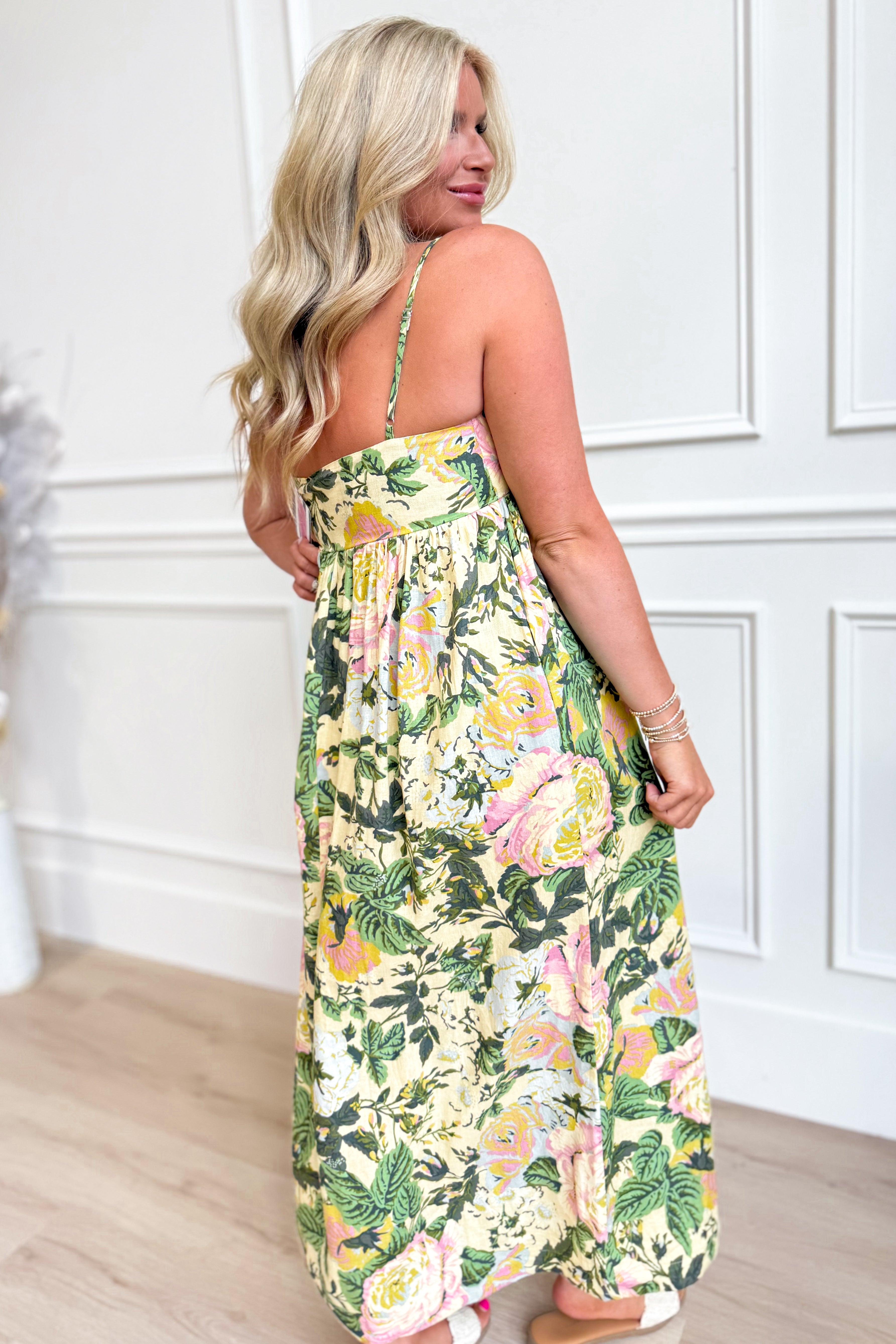 Kendra V Neck Floral Midi Dress - Be You Boutique