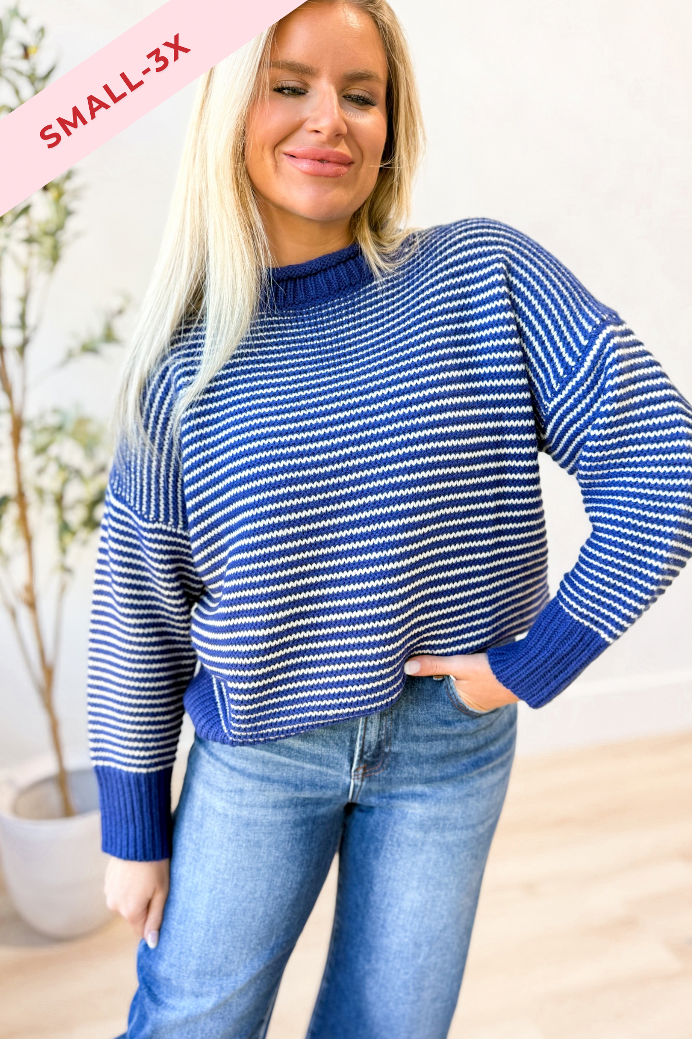 Mia Striped Sweater Top - Be You Boutique