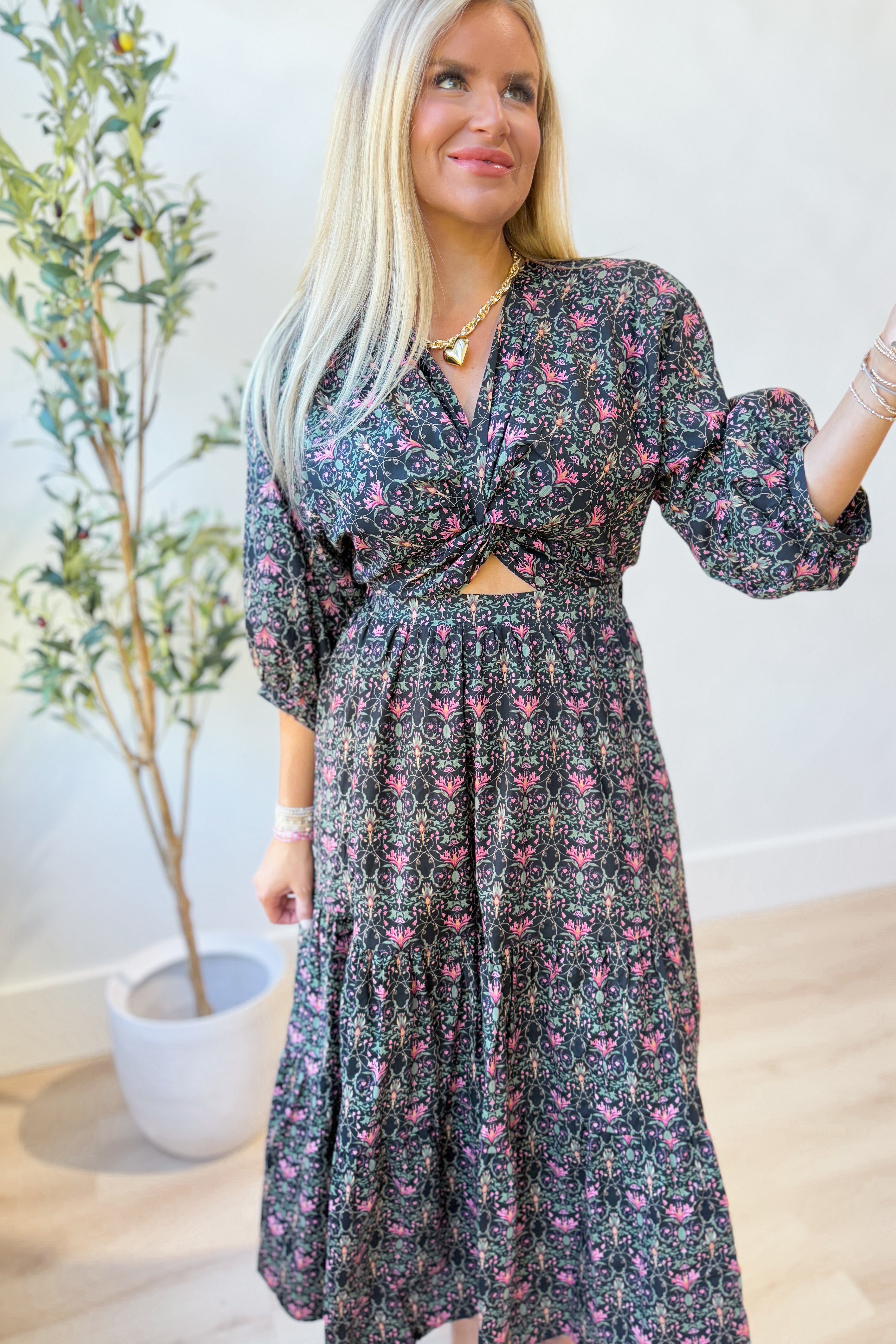 Indigo Garden Maxi Dress - Be You Boutique