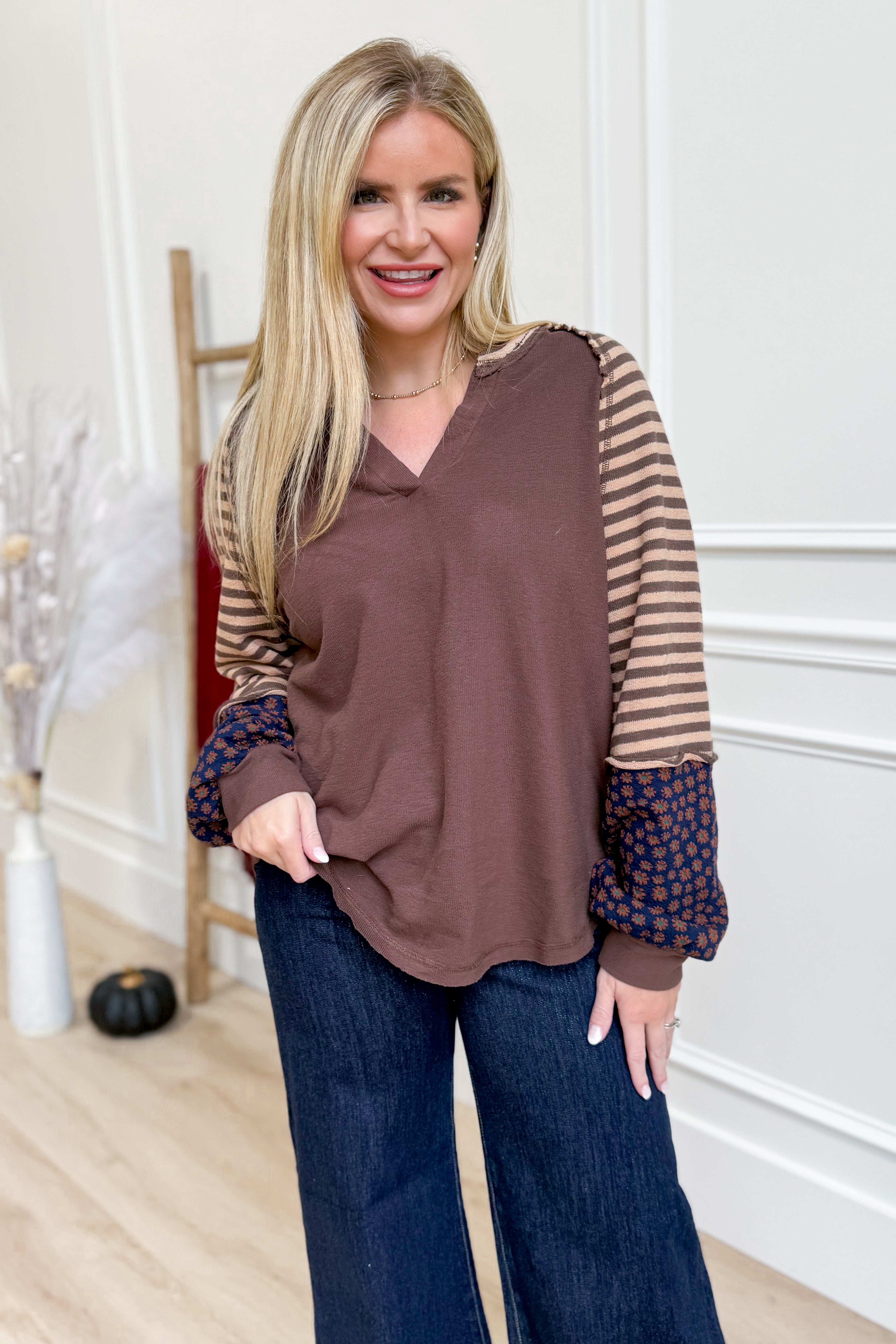 Rylie Striped Contrasted Long Sleeve - Be You Boutique