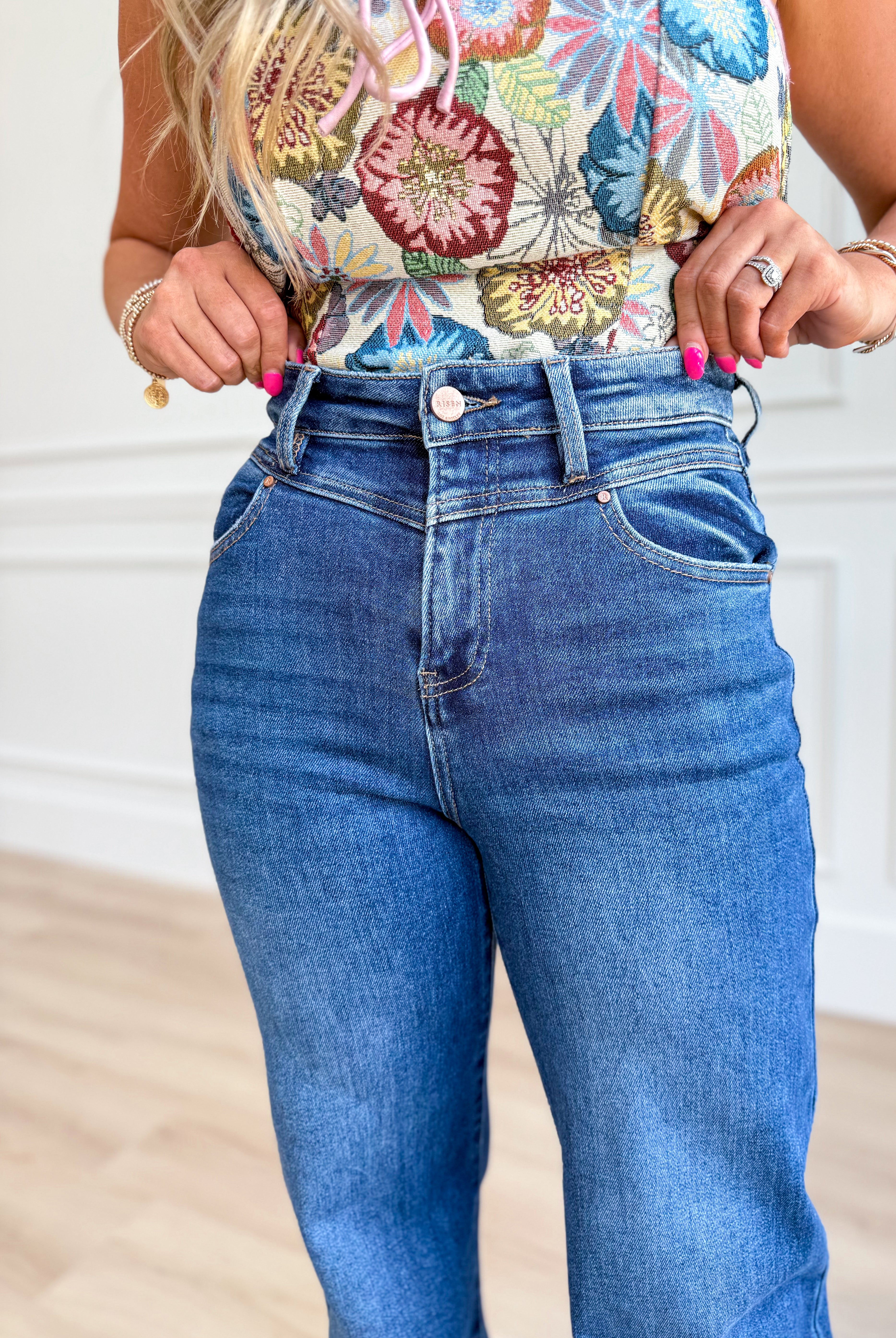 Risen Cory High Rise Front Yoke Detail Jean - Be You Boutique