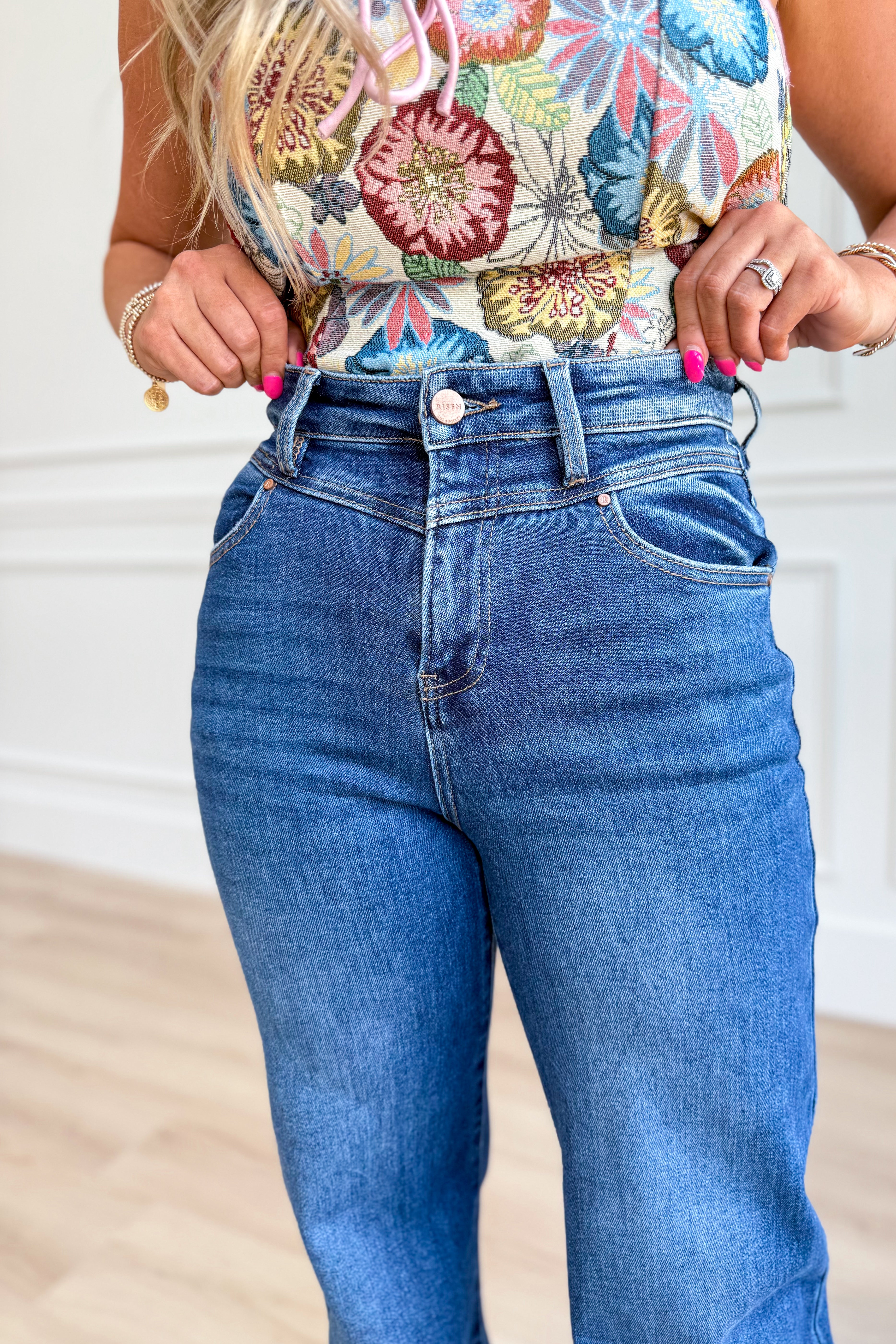 Risen Cory High Rise Front Yoke Detail Jean - Be You Boutique
