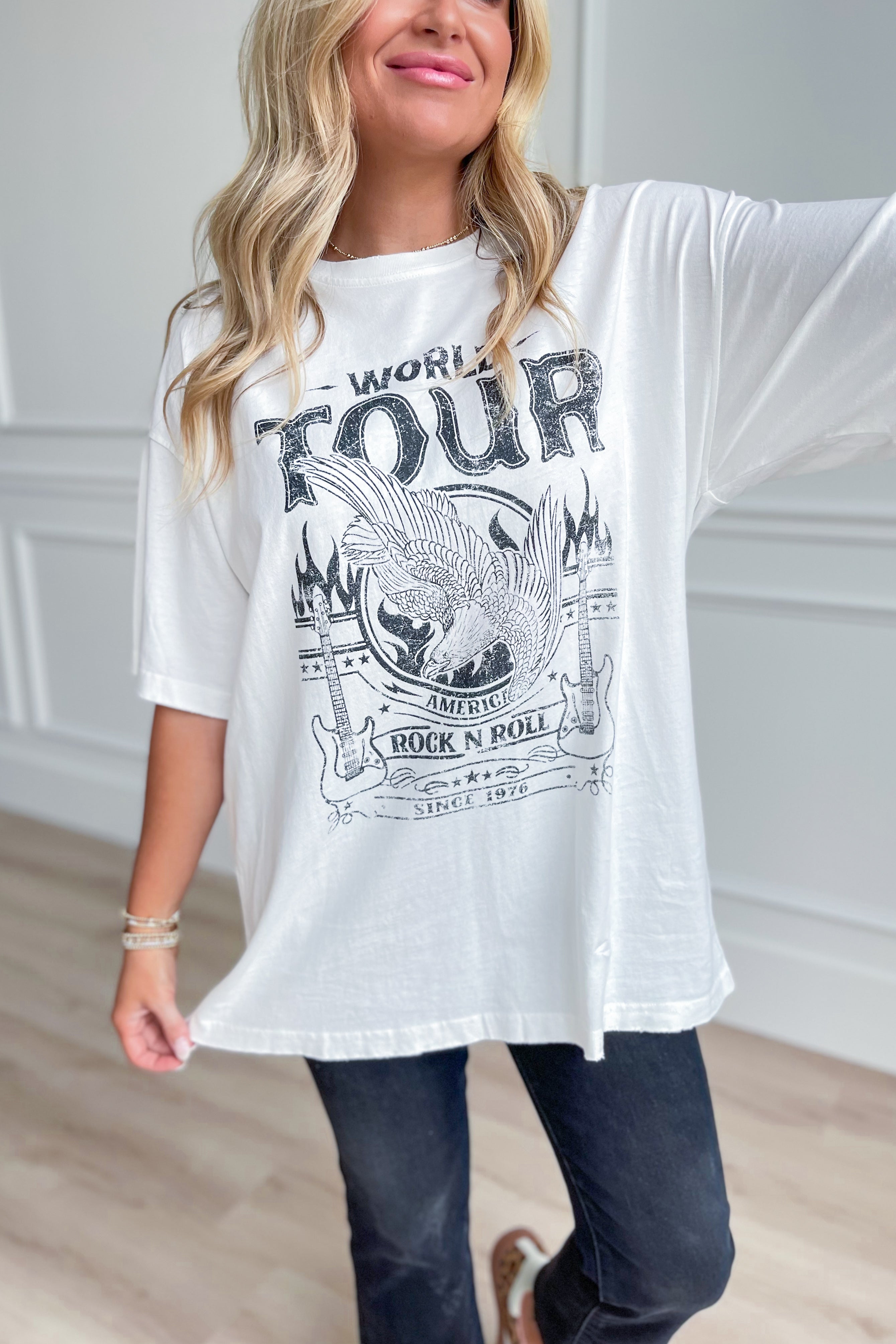 Rock n Roll Relaxed Graphic T-Shirt - Be You Boutique