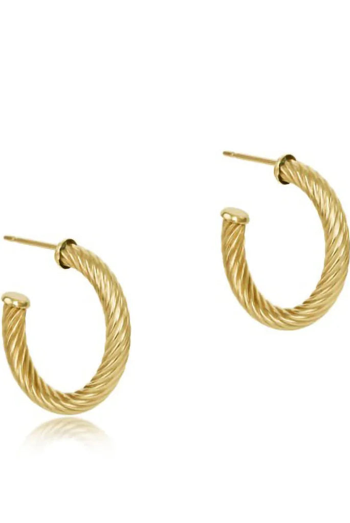 Enewton 1.25” Textured Twisted Gold Post Hoop - Be You Boutique