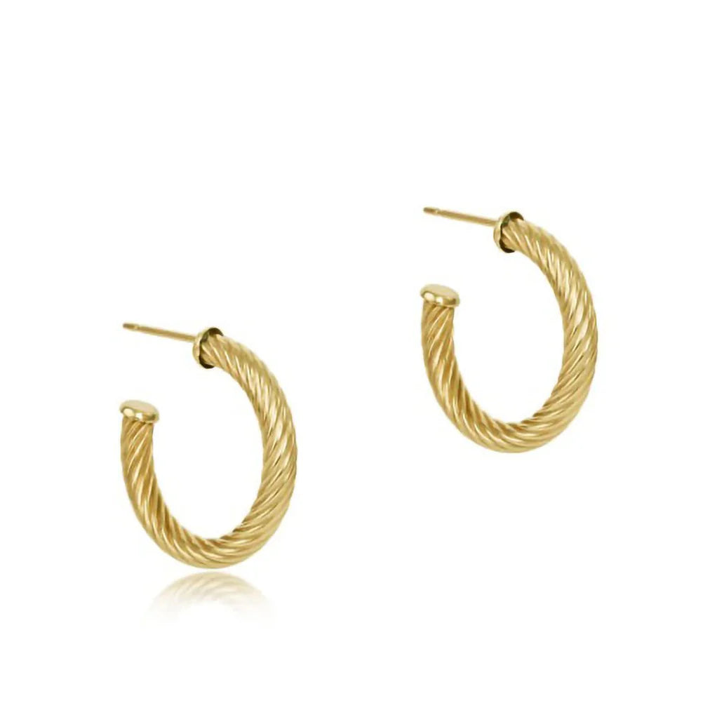 Enewton 1.25” Textured Twisted Gold Post Hoop - Be You Boutique
