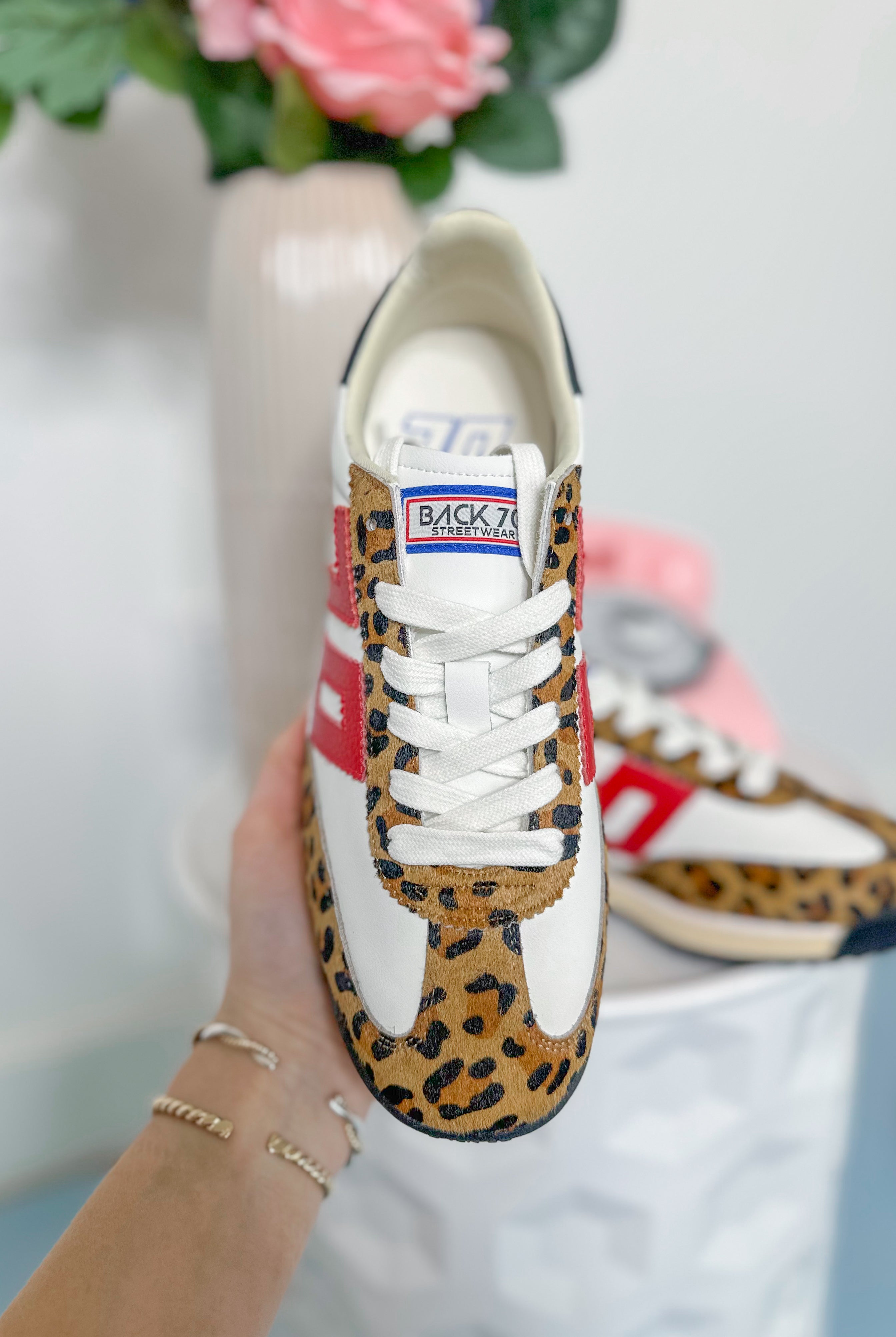 BACK70 Barkley Strike Sneaker in White Poney Camel - Be You Boutique