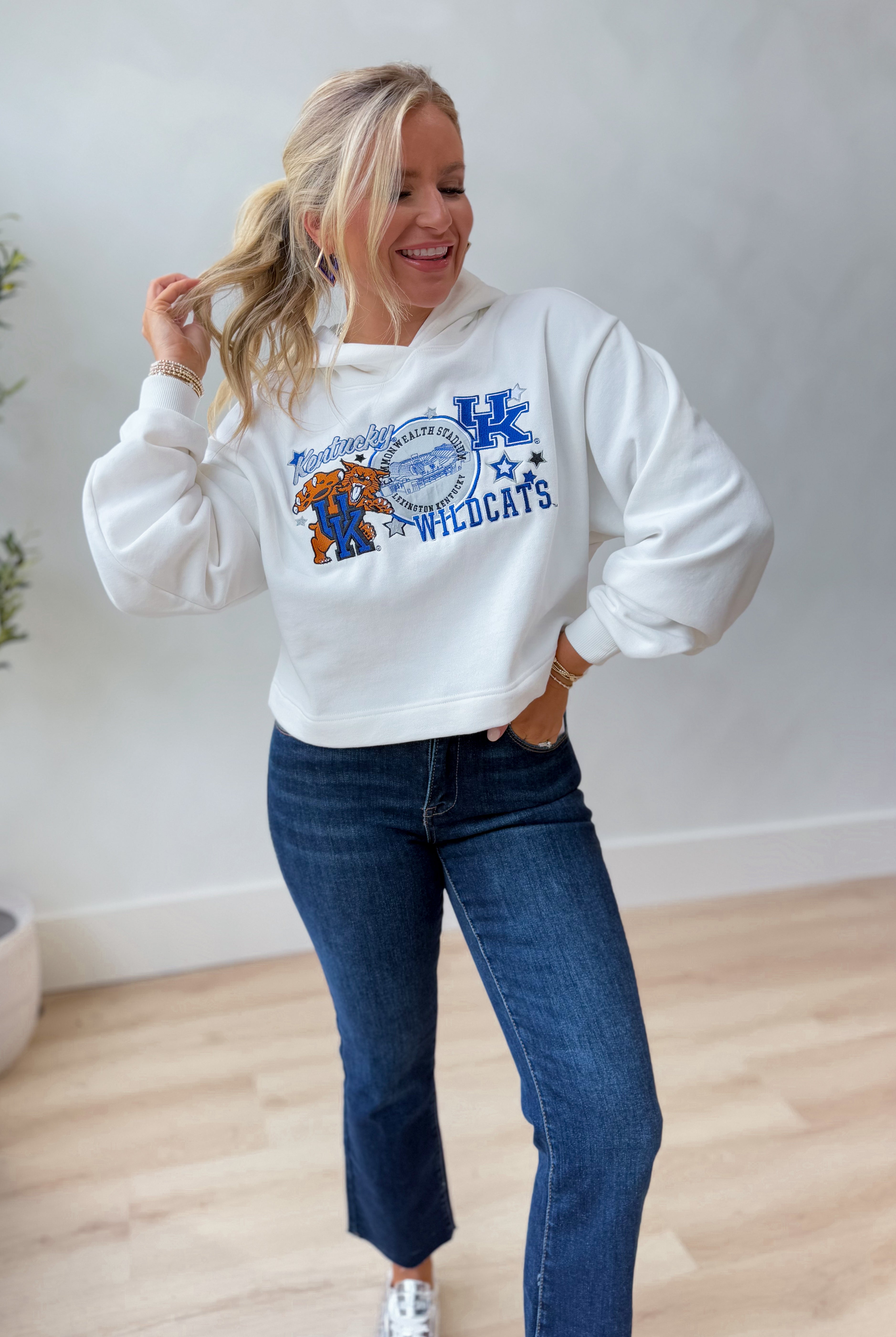 GameDay Social Kentucky Layer Patch Luxe Cropped Hoodie Sweatshirt - Be You Boutique
