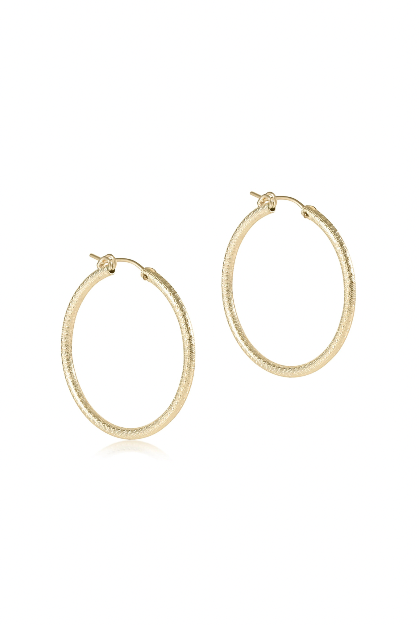Enewton 1.25” Round Textured Gold Hoop - Be You Boutique