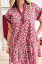 Lindy Abstract Print Collared Dress - Be You Boutique