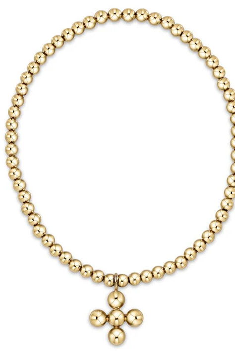 Enewton 3mm Classic Gold 4mm Beaded Cross Charm Bracelet - Be You Boutique
