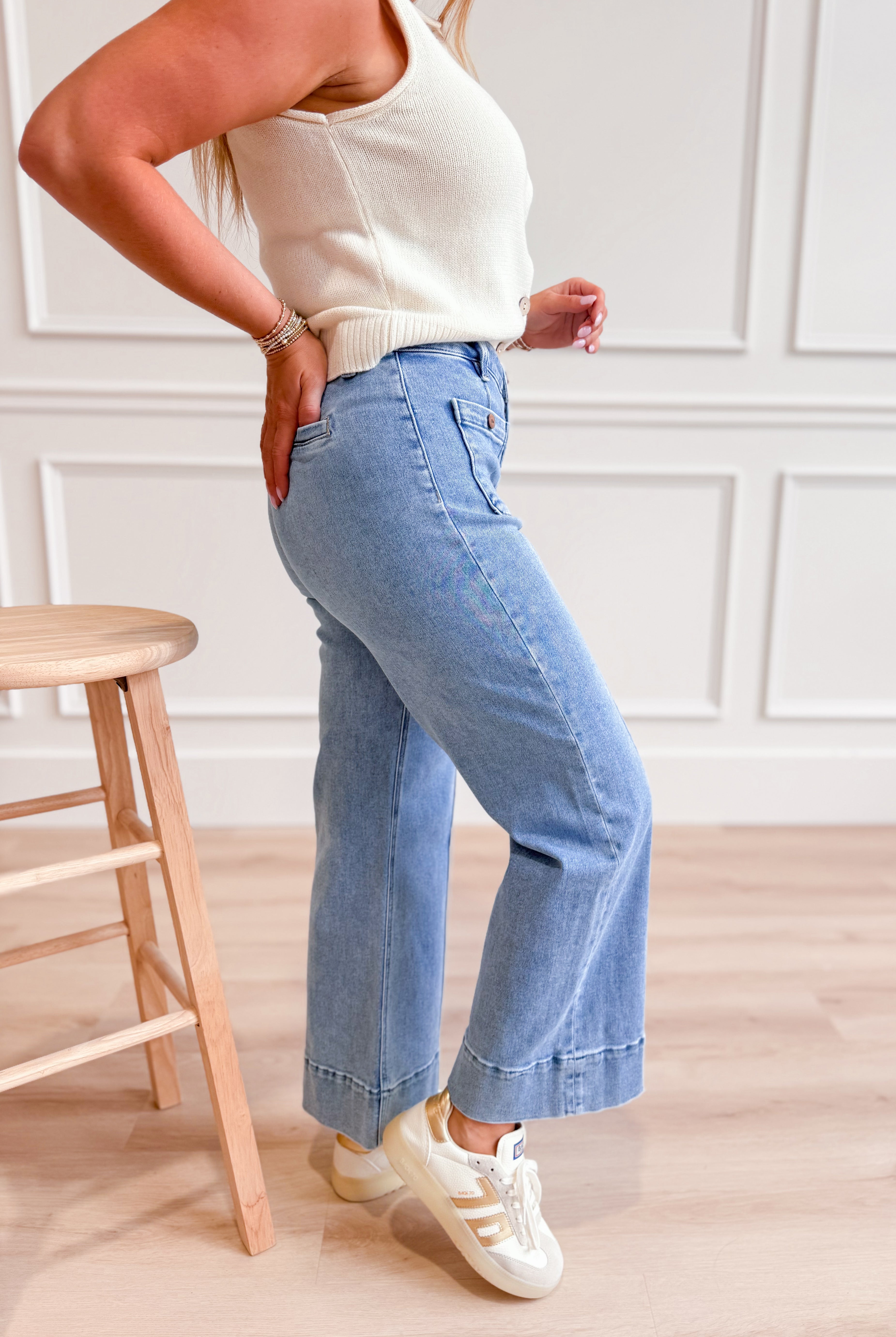 Risen Amber High Rise Crop Wide Leg Jeans - Be You Boutique