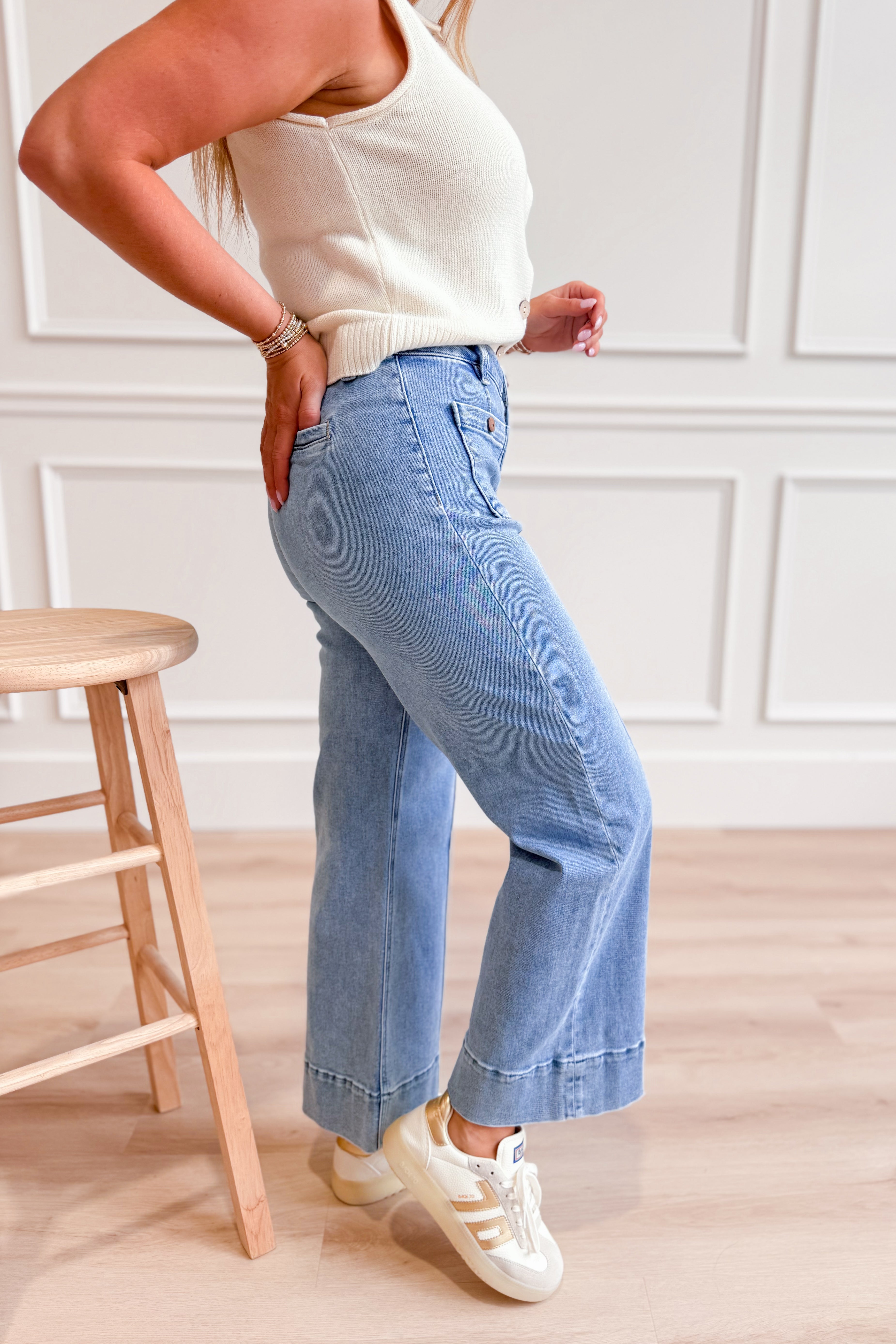 Risen Amber High Rise Crop Wide Leg Jeans - Be You Boutique