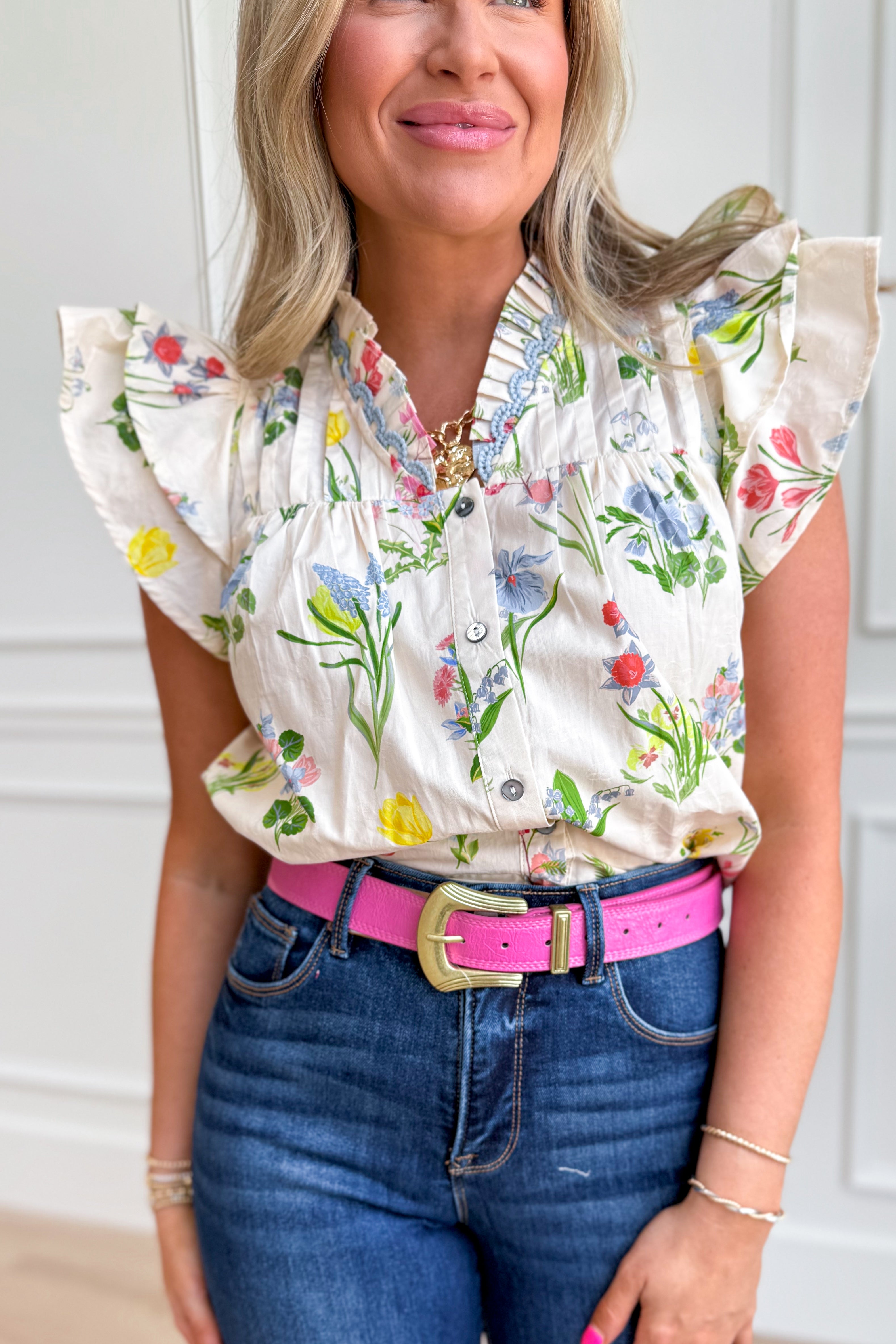 Pinky Metal Rectangle Buckled Belt - Be You Boutique