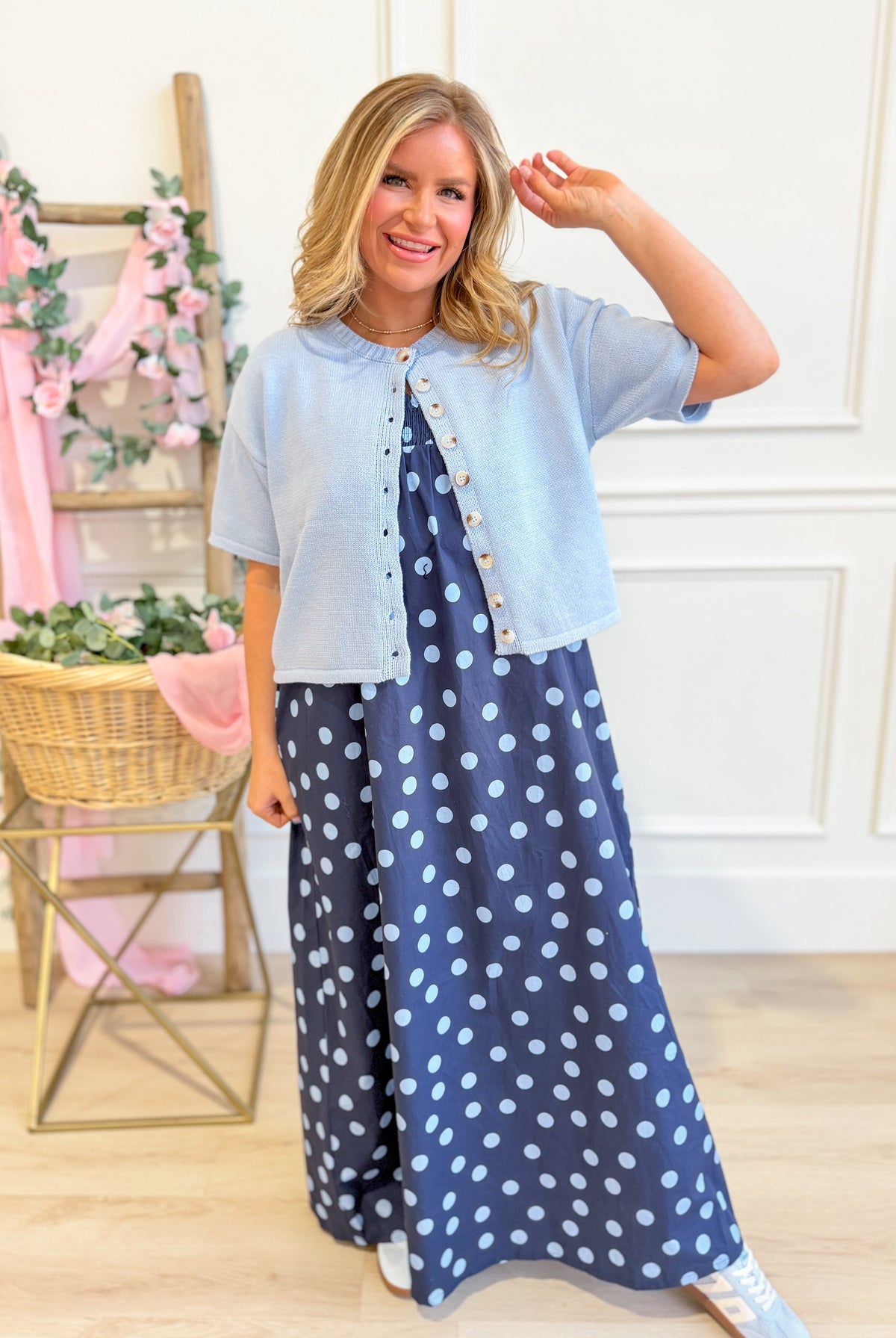 Eloise Polka Dot Maxi Dress - Be You Boutique