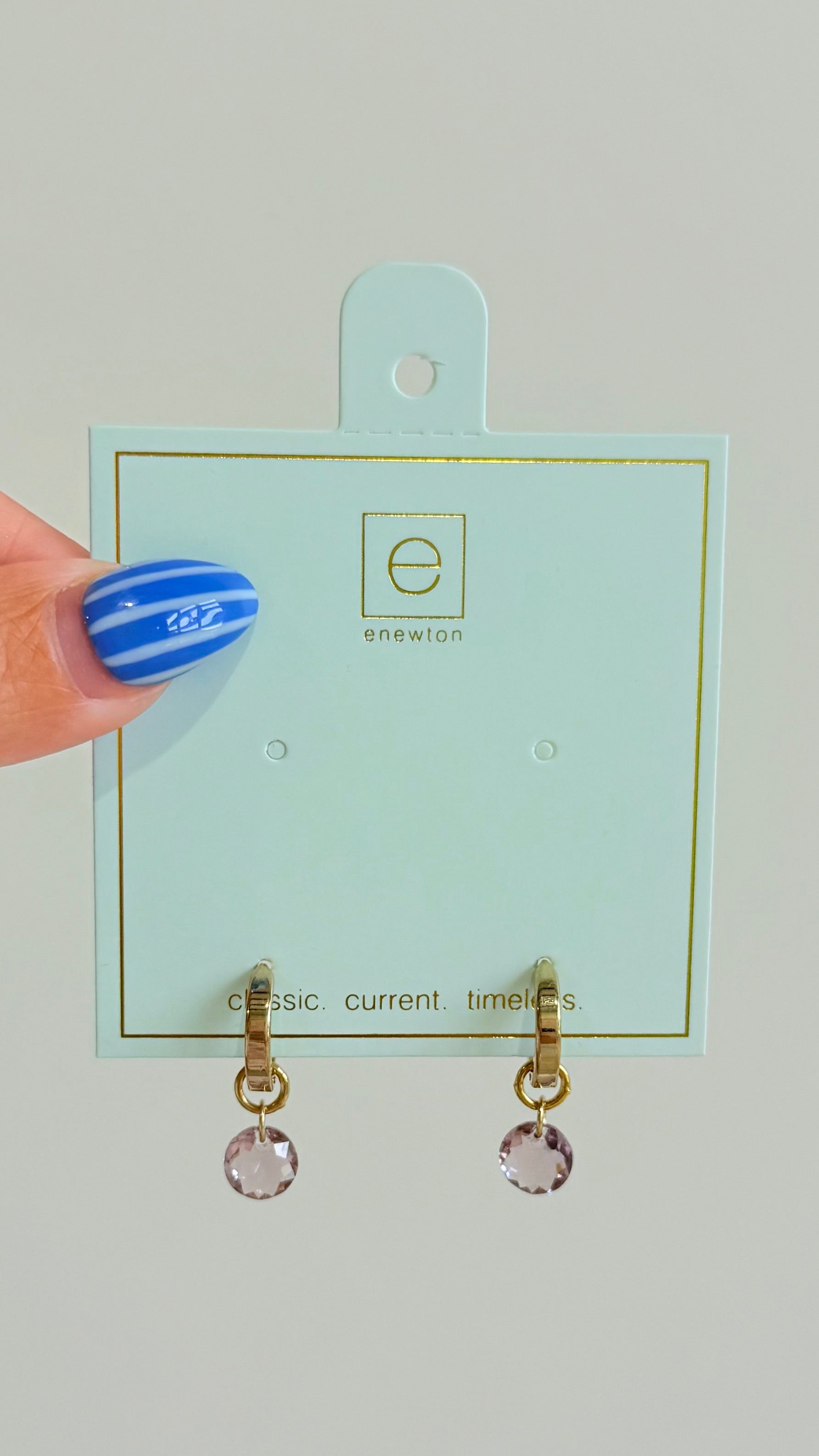 Enewton .5mm Classic Birthstone Huggie earrings with sparkling gemstone detail in 222 other jewelry style.