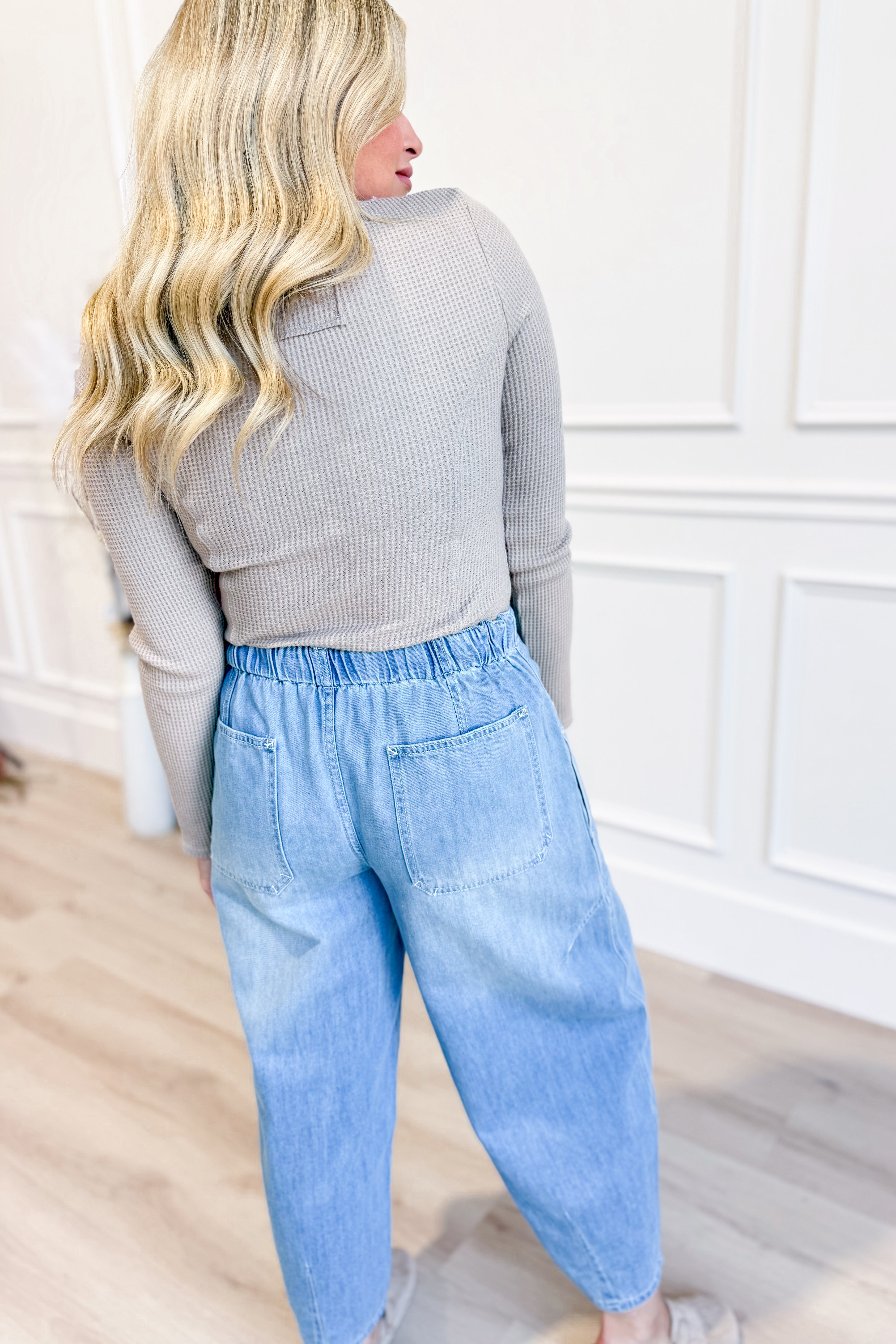 Jalyn Button Down Waffle Knit Top - Be You Boutique