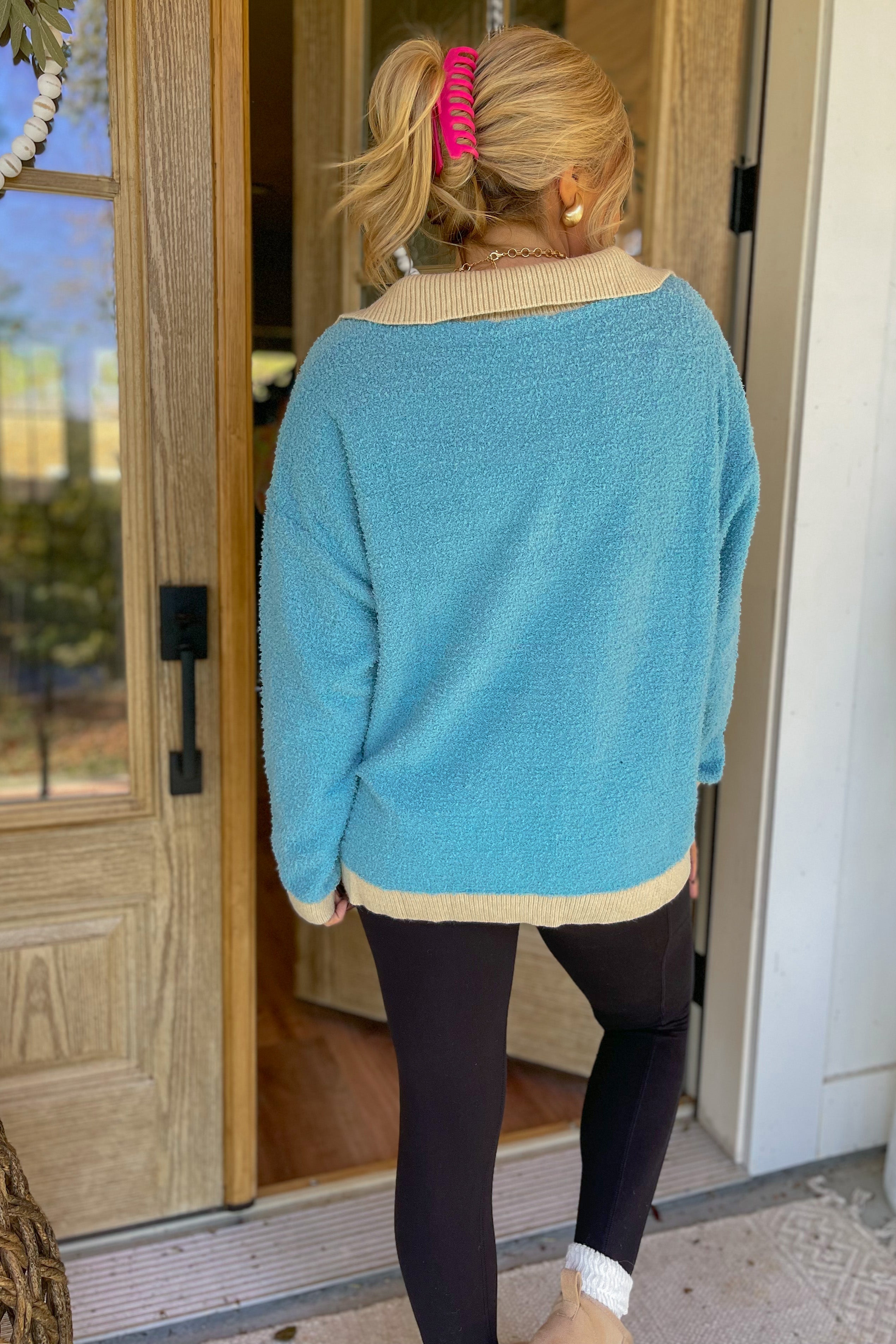 Tandy Long Sleeve Collar Neck Relaxed Fit Top - Be You Boutique