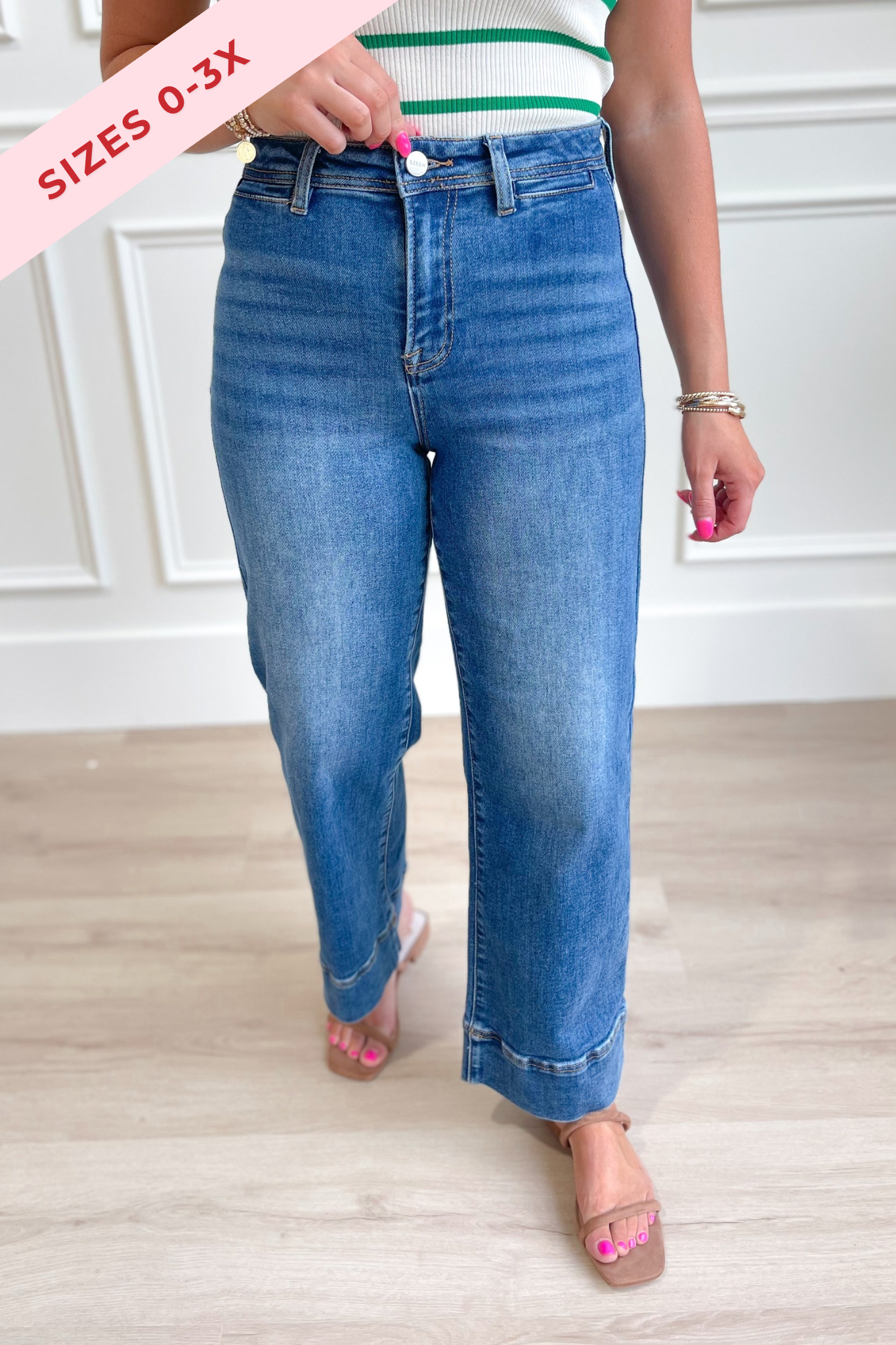 Risen Bruce High Rise Wide Leg Jean - Be You Boutique